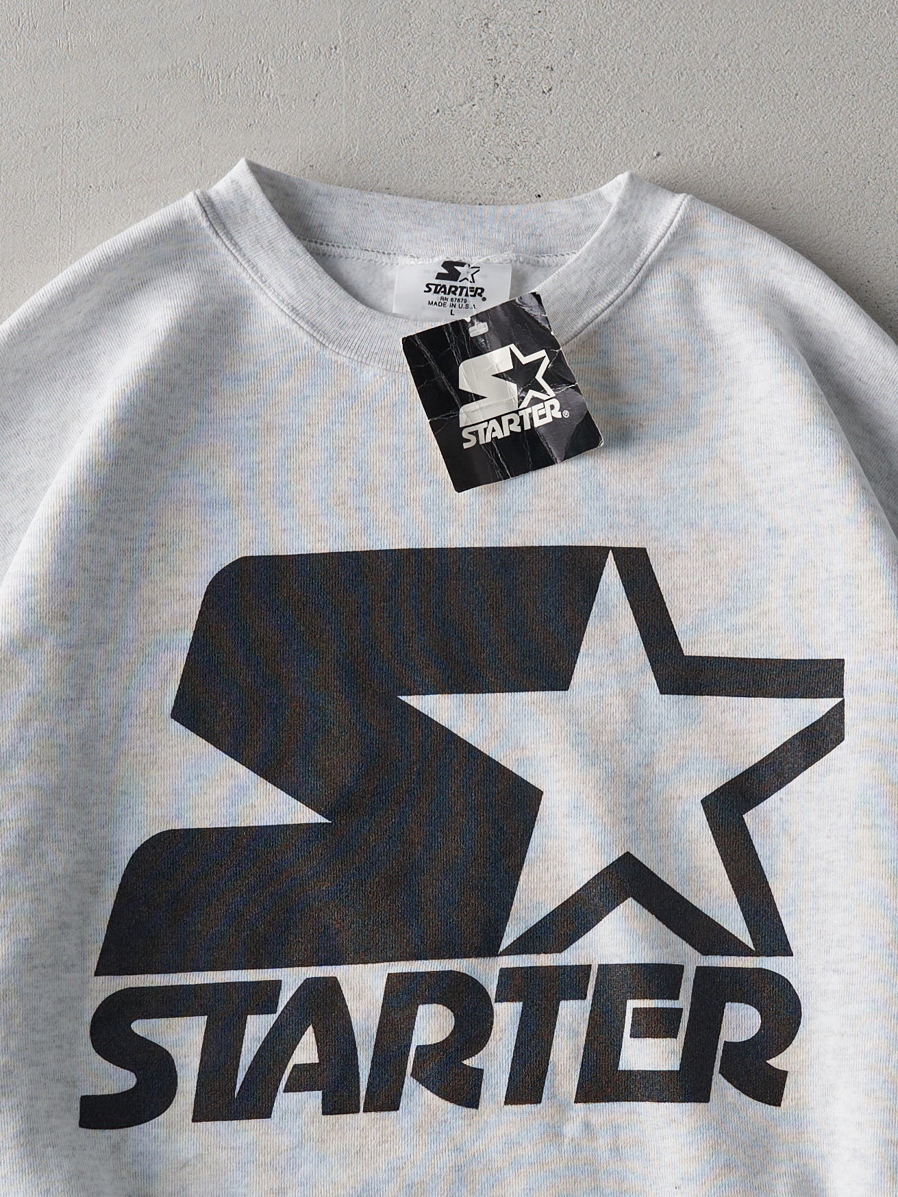 Vintage 90s Heather Grey Starter Deadstock Crewneck (L)