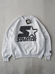 Vintage 90s Heather Grey Starter Deadstock Crewneck (L)