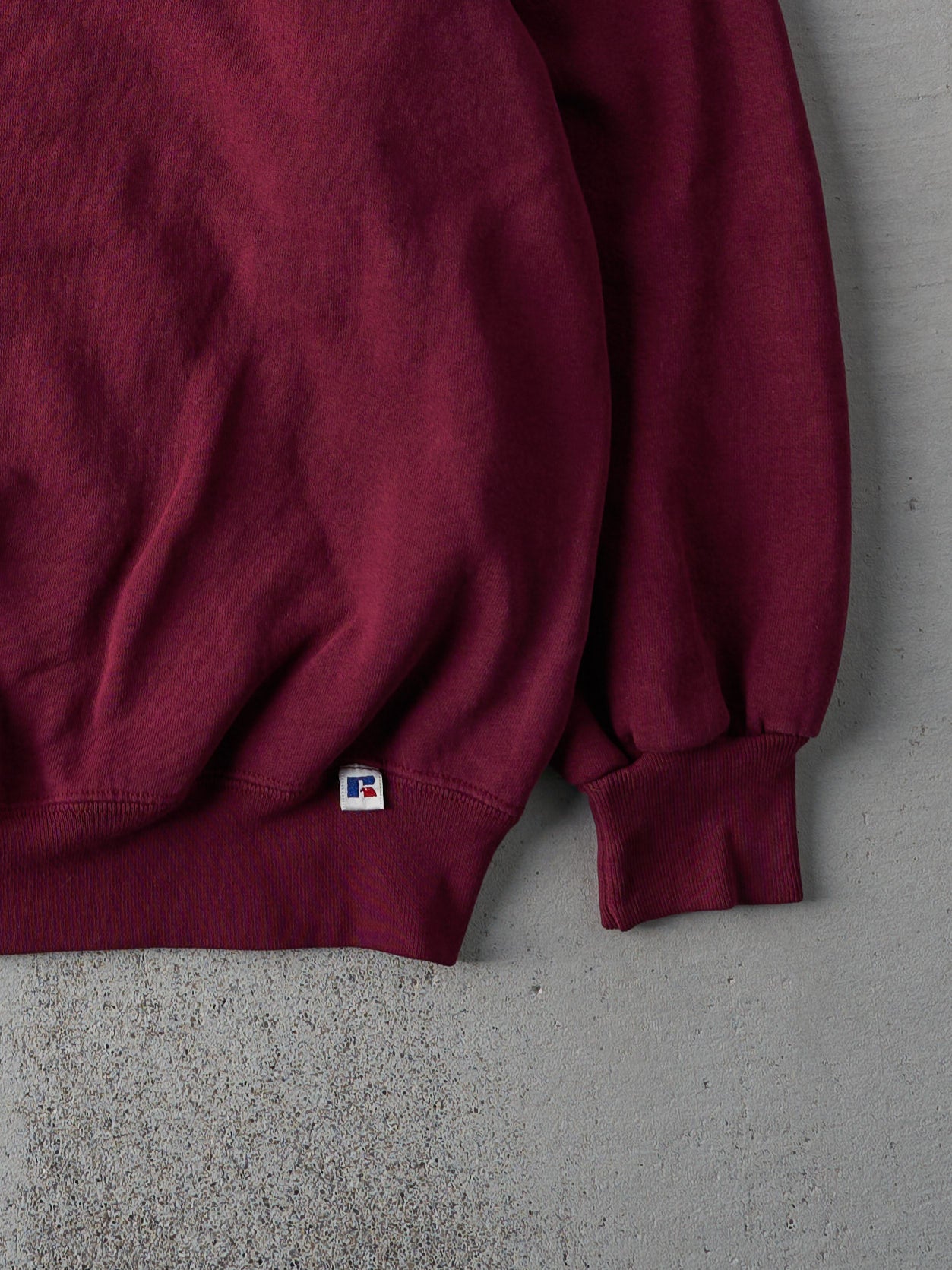 Vintage 90s Burgundy Russell Athletics Blank Crewneck (L)