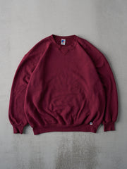 Vintage 90s Burgundy Russell Athletics Blank Crewneck (L)