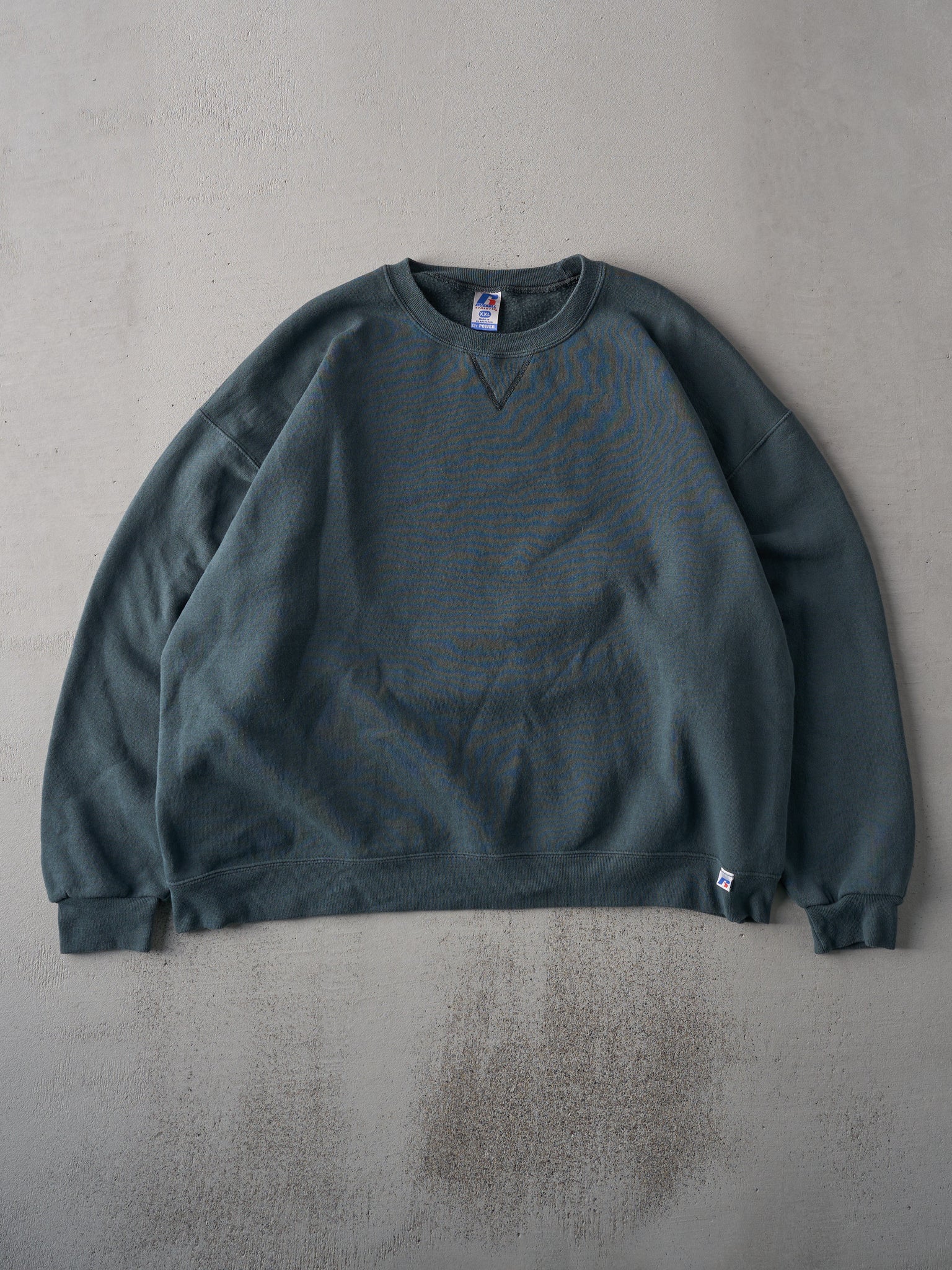 Vintage Faded Green Russell Athletics Blank Crewneck (XXL)