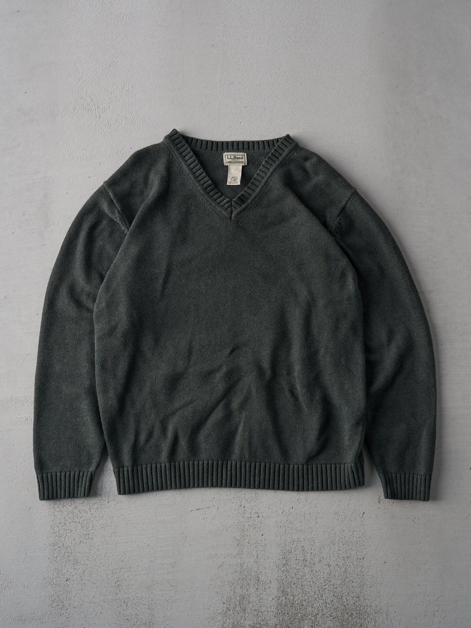 Vintage 90s Forest Green LL Bean Knit Sweater (L)
