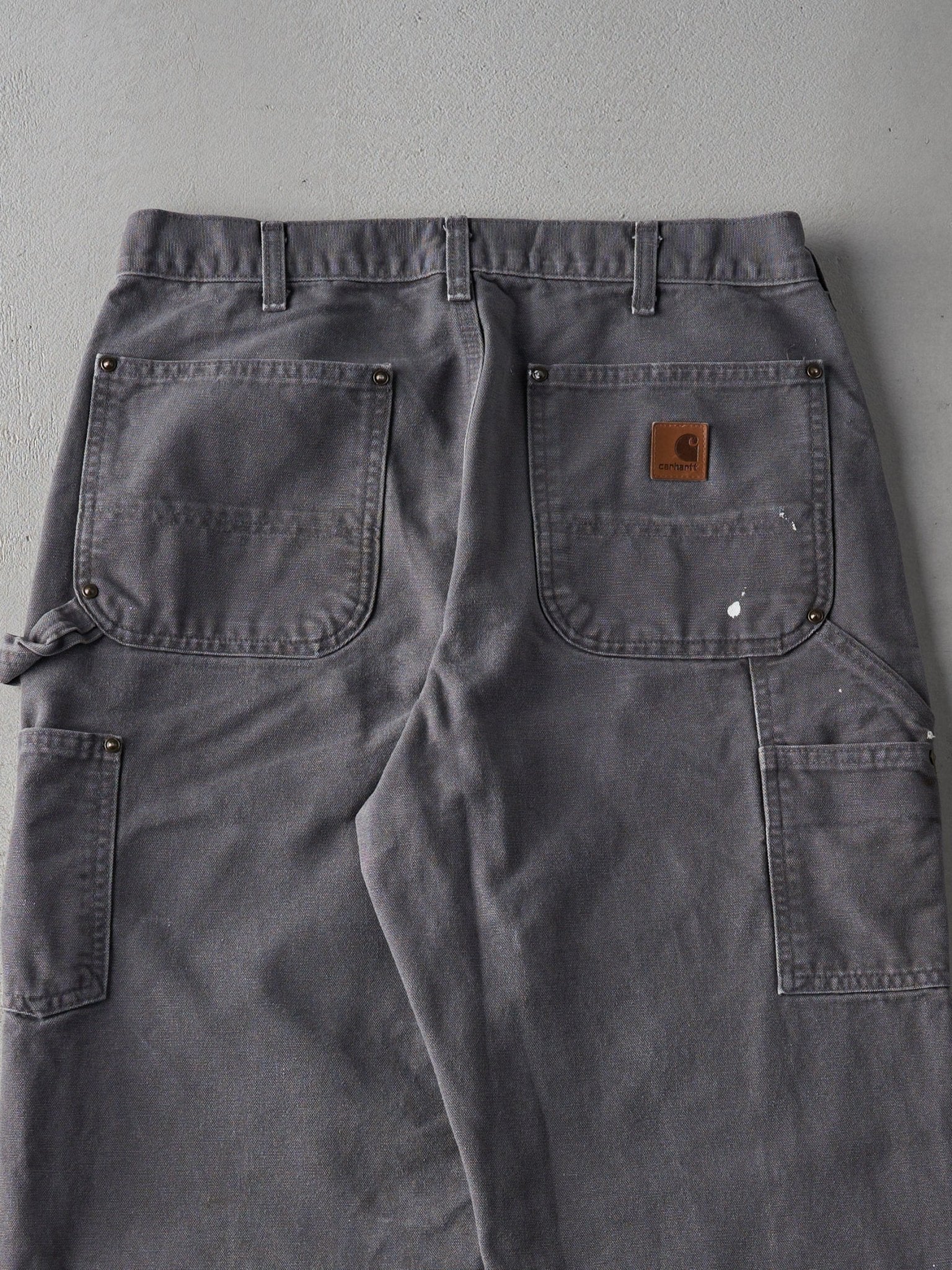 Vintage 90s Grey Dungaree Fit Carhartt Double Knee Carpenter Pants (32x30)