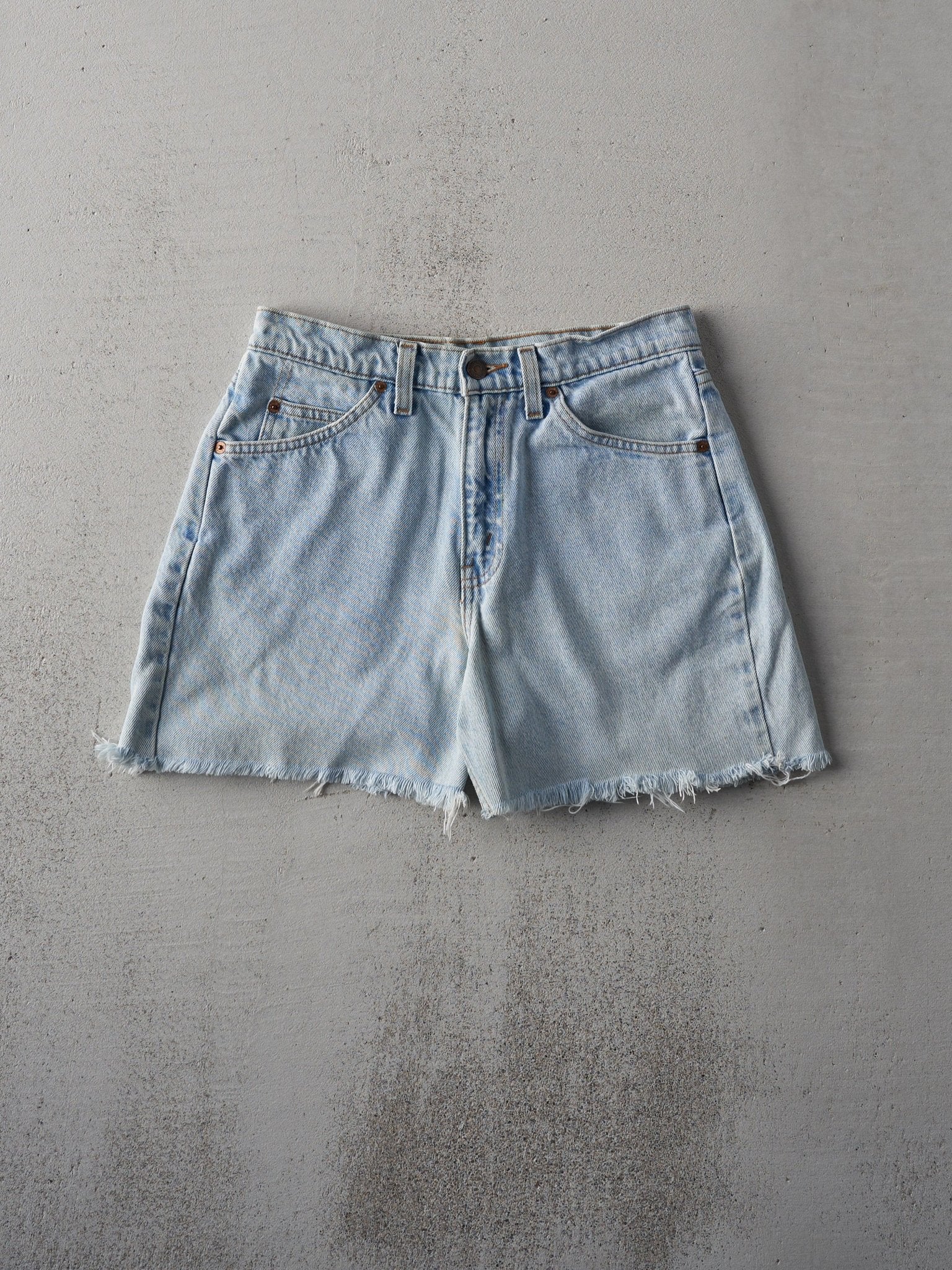 Vintage 90s Light Wash Levi's 550 Orange Tab Cut Off Shorts (29x4)