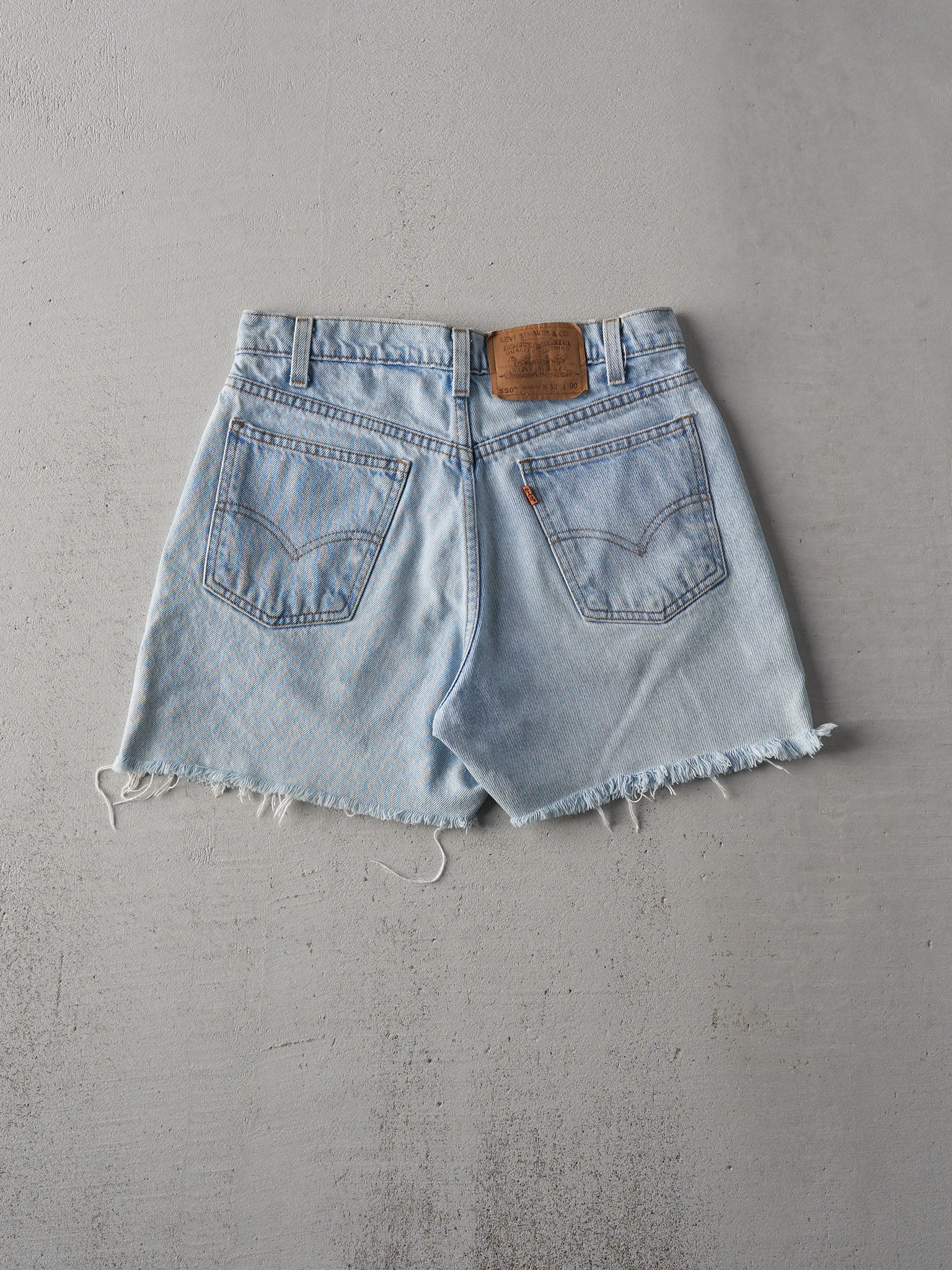 Vintage 90s Light Wash Levi's 550 Orange Tab Cut Off Shorts (29x4)