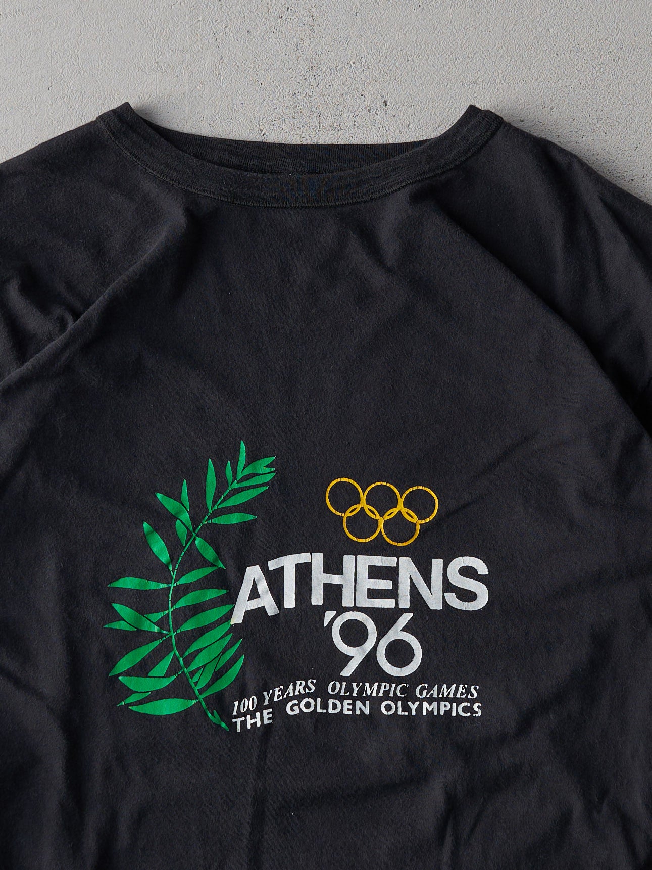 Vintage 96' Black Greek Olympics Ringer Tee (M)