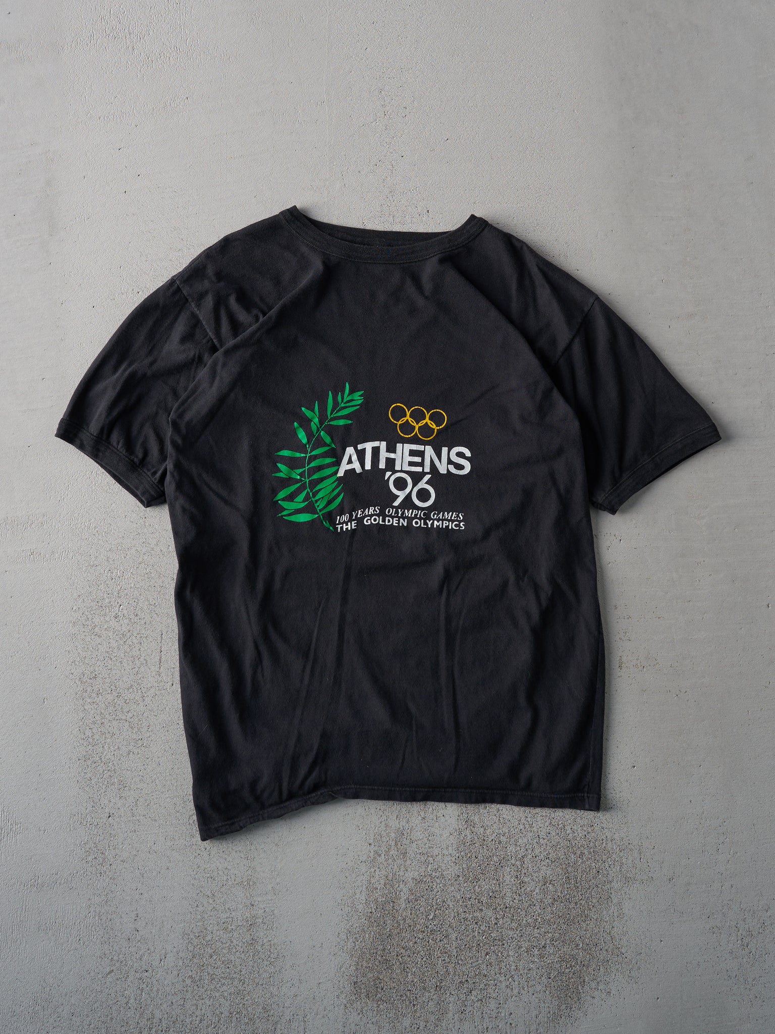 Vintage 96' Black Greek Olympics Ringer Tee (M)