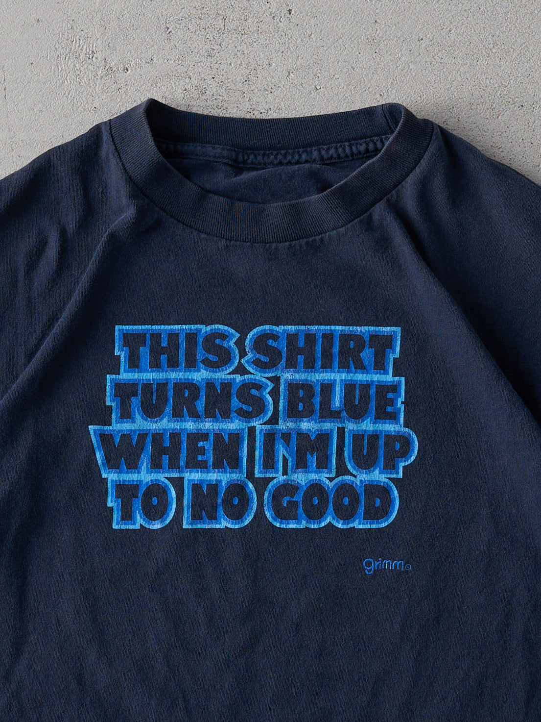 Vintage Y2K Navy "Up To No Good" Tee (S)