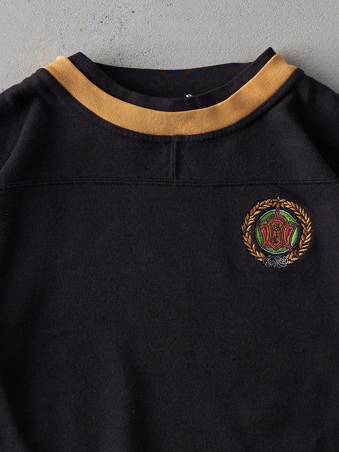 Vintage 80s Black Sports Club Embroidered Crewneck (L)