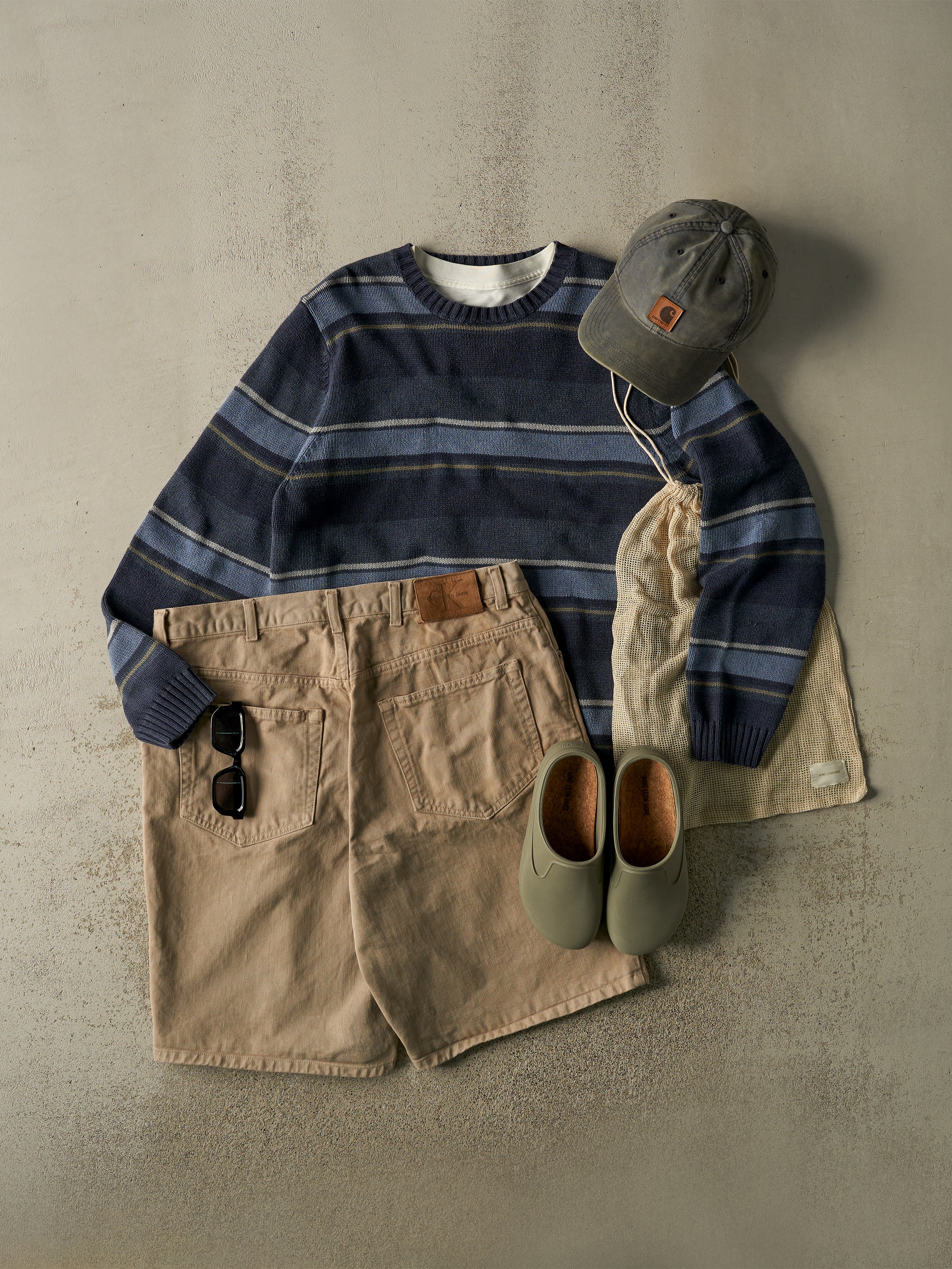 Vintage 90s Blue Eddie Bauer Striped Knit (M/L)