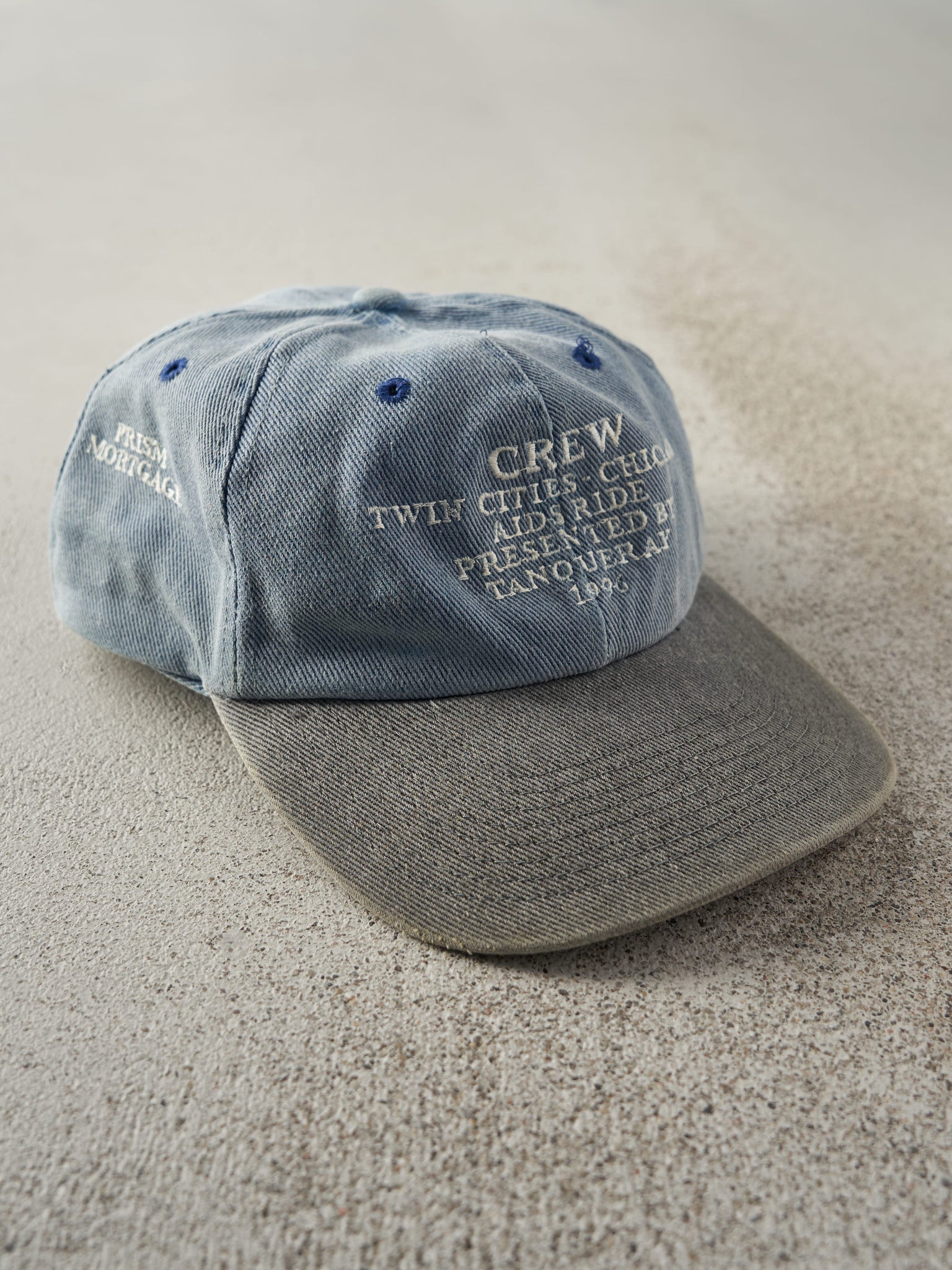 Vintage 96' Washed Blue & Grey Embroidered Crew Twin Cities Strap Back