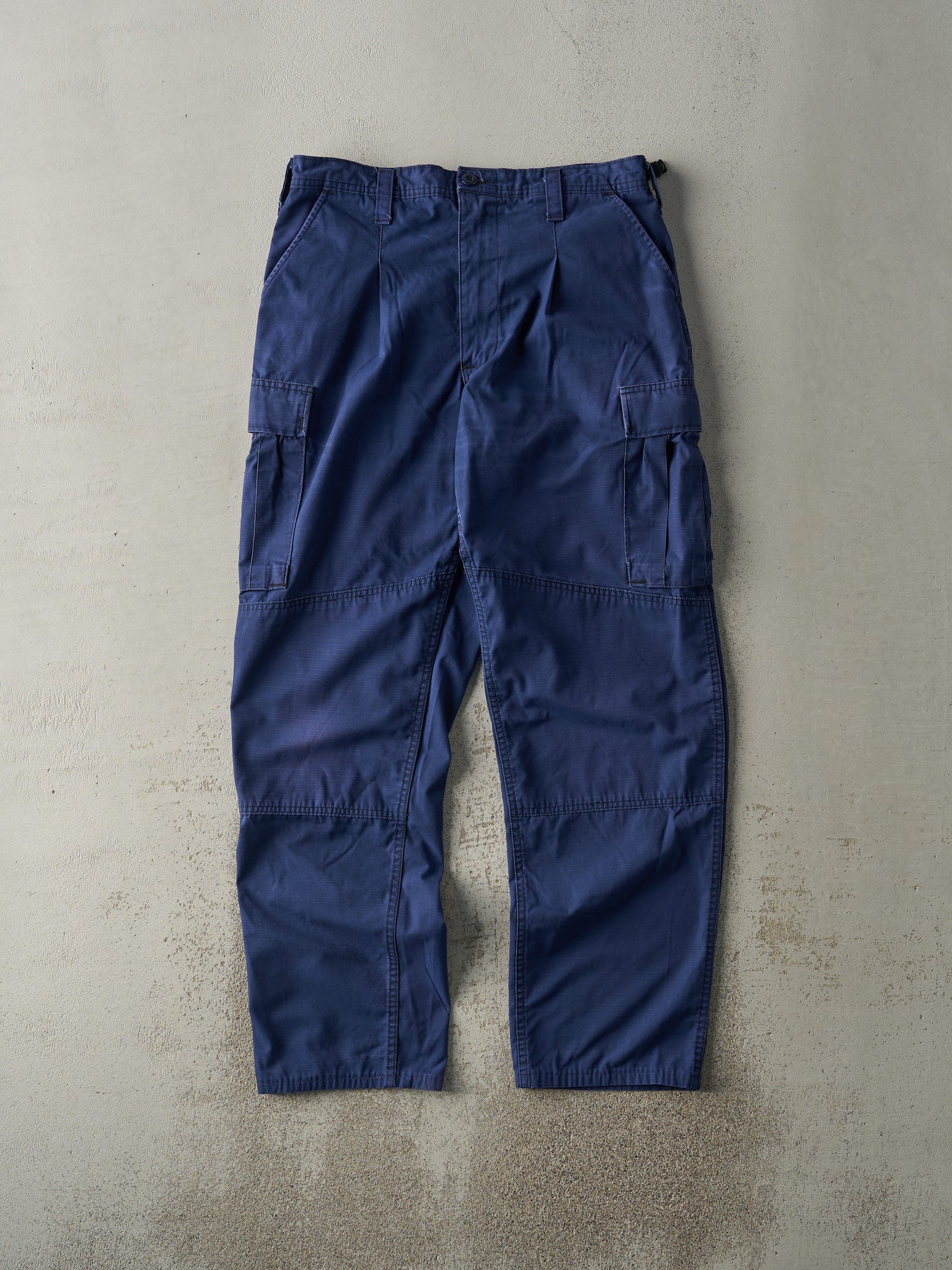 Vintage 90s Navy Blue Ripstop Cargo Army Pants (33x31.5)