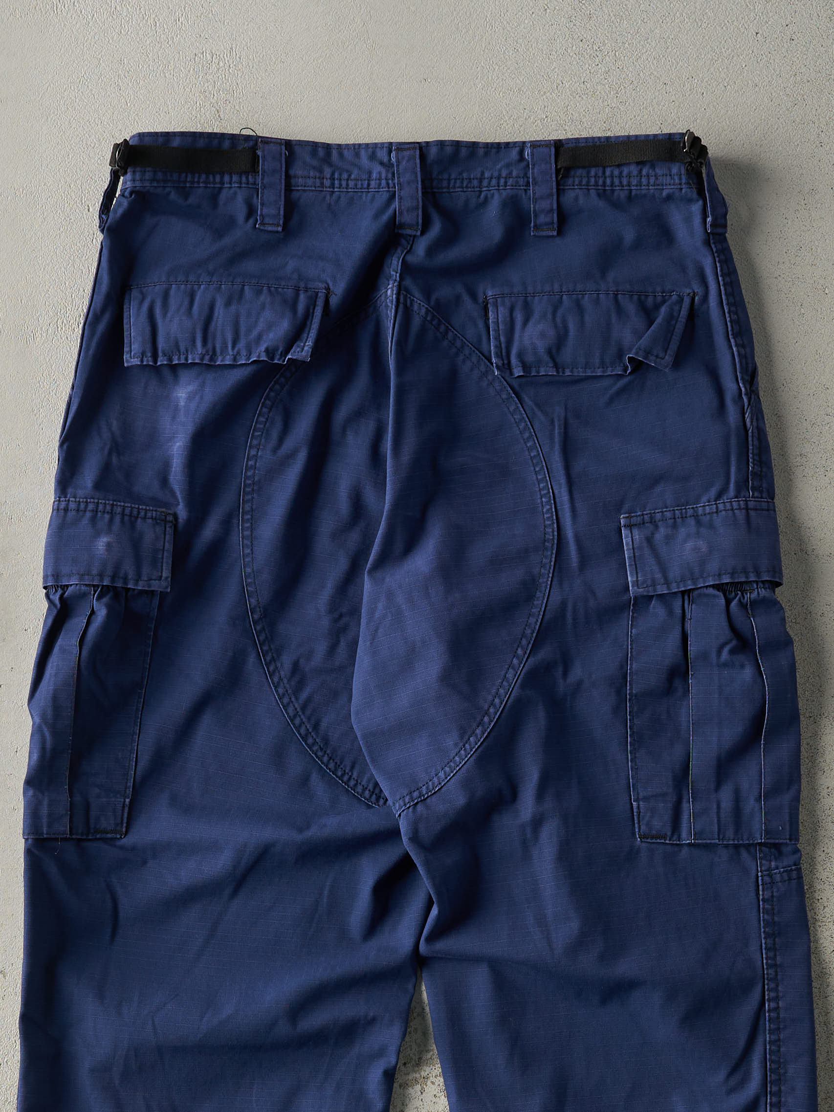 Vintage 90s Navy Blue Ripstop Cargo Army Pants (33x31.5