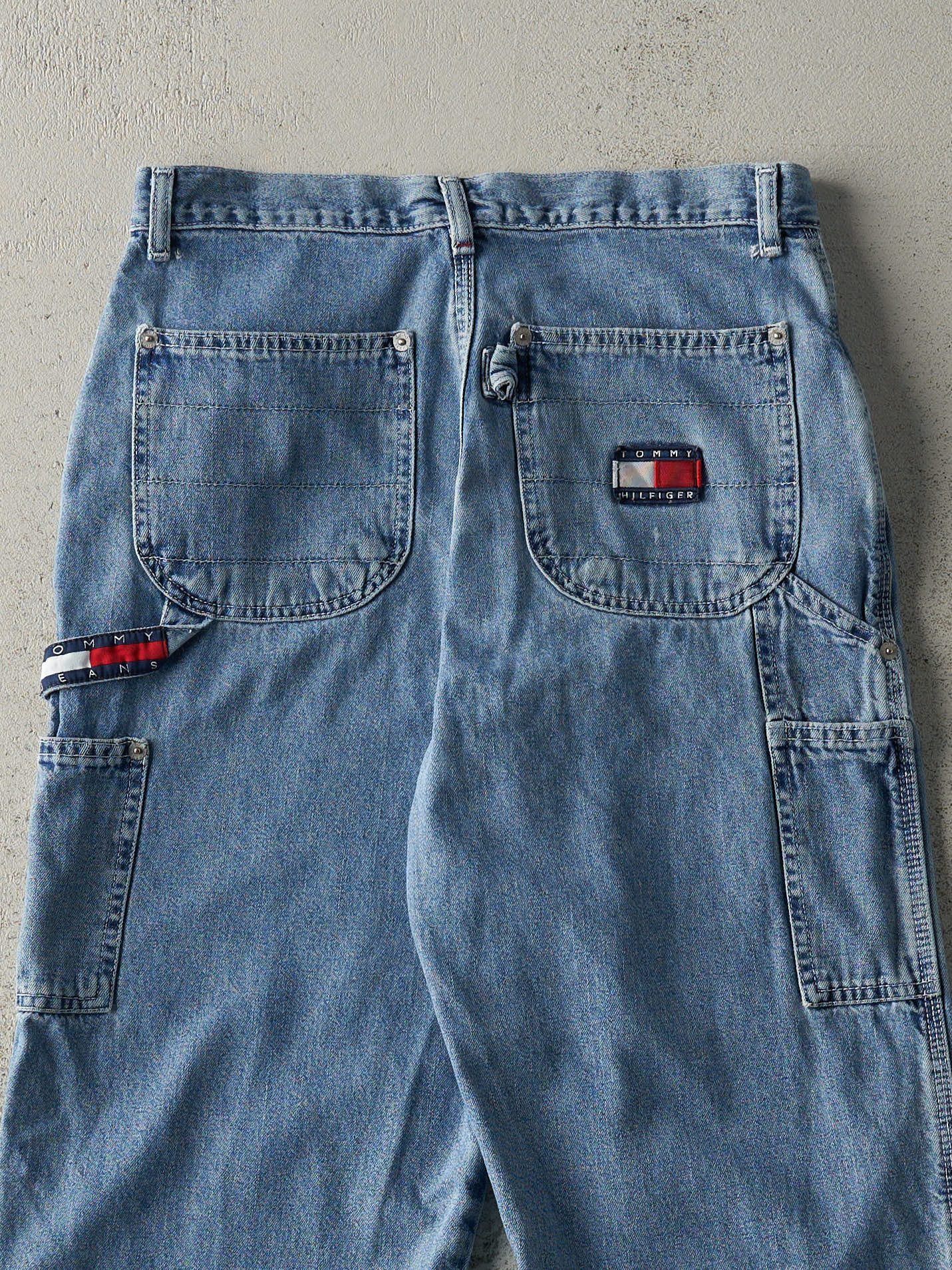 Vintage 90s Light Wash Tommy Hilfiger Carpenter Jeans (28x29)