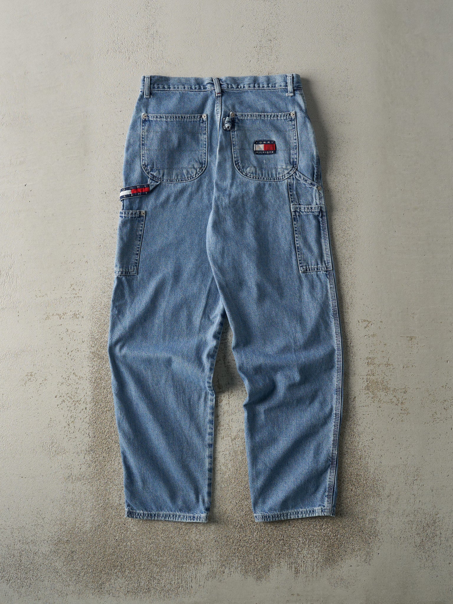 Vintage 90s Light Wash Tommy Hilfiger Carpenter Jeans (28x29)