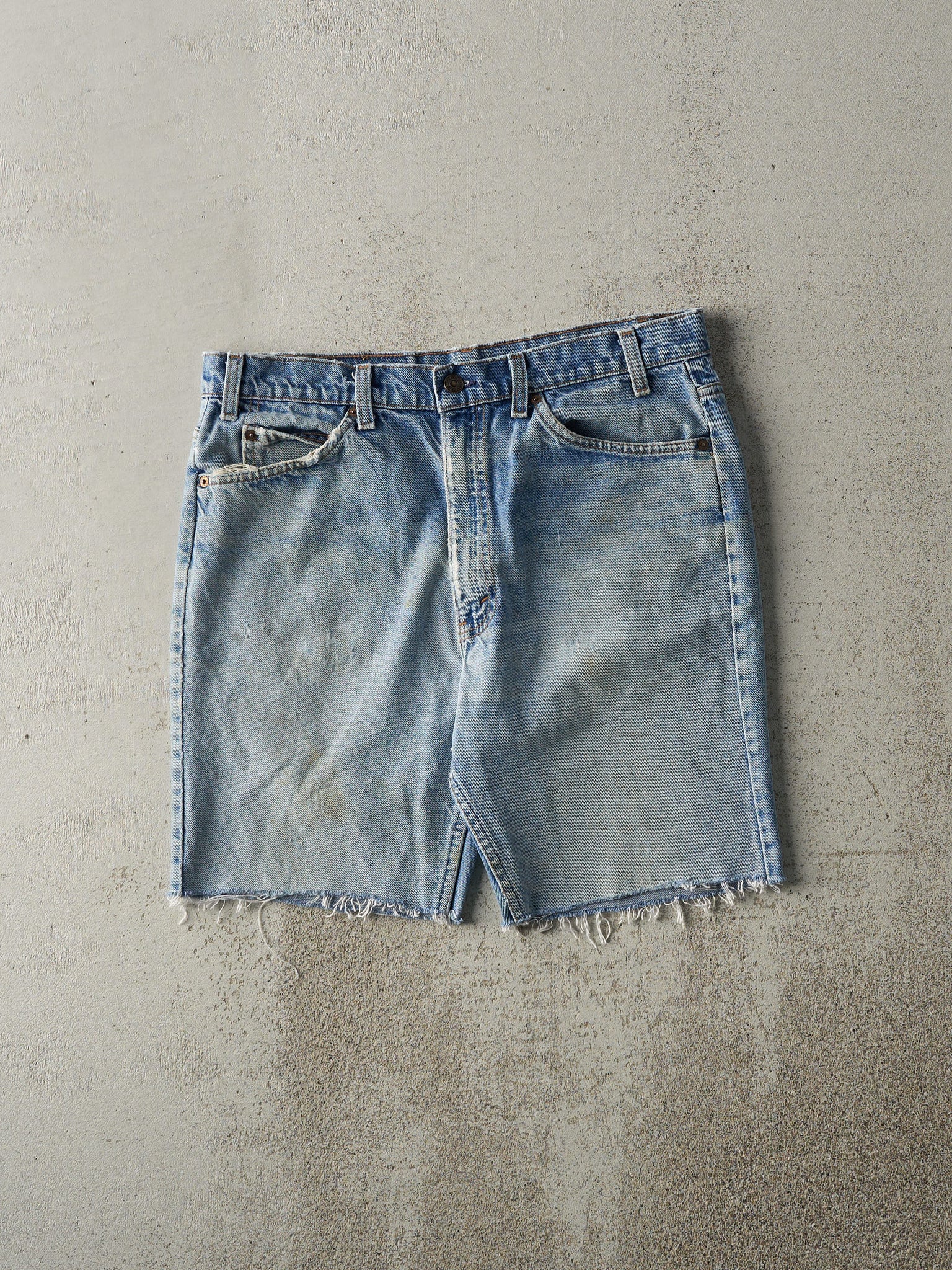 Vintage 80s Light Wash Levi's Orange Tab Cut Off Jean Shorts (34x8)