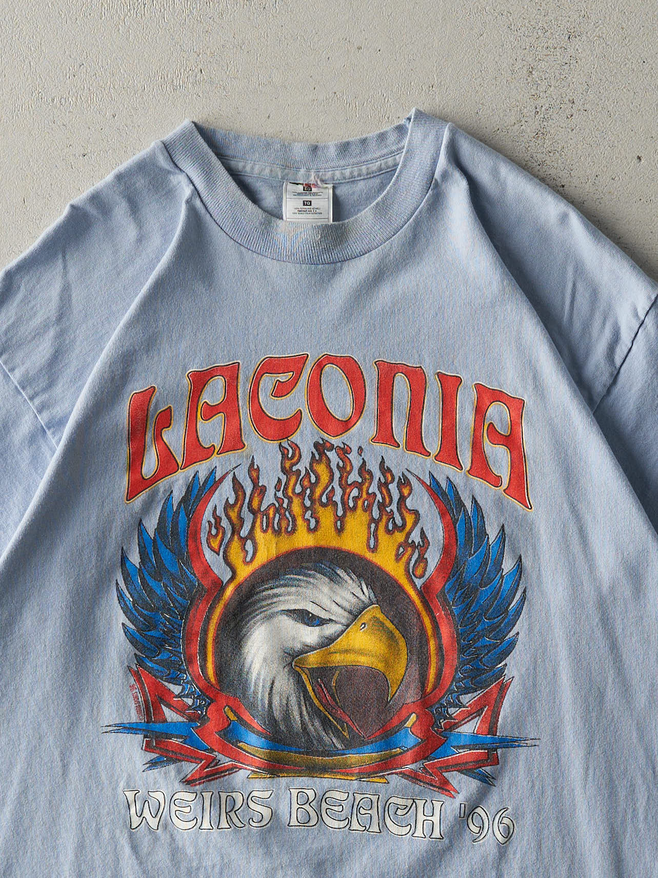 Vintage 96' Blue Weirs Beach Biker Single Stitch Tee (M/L)