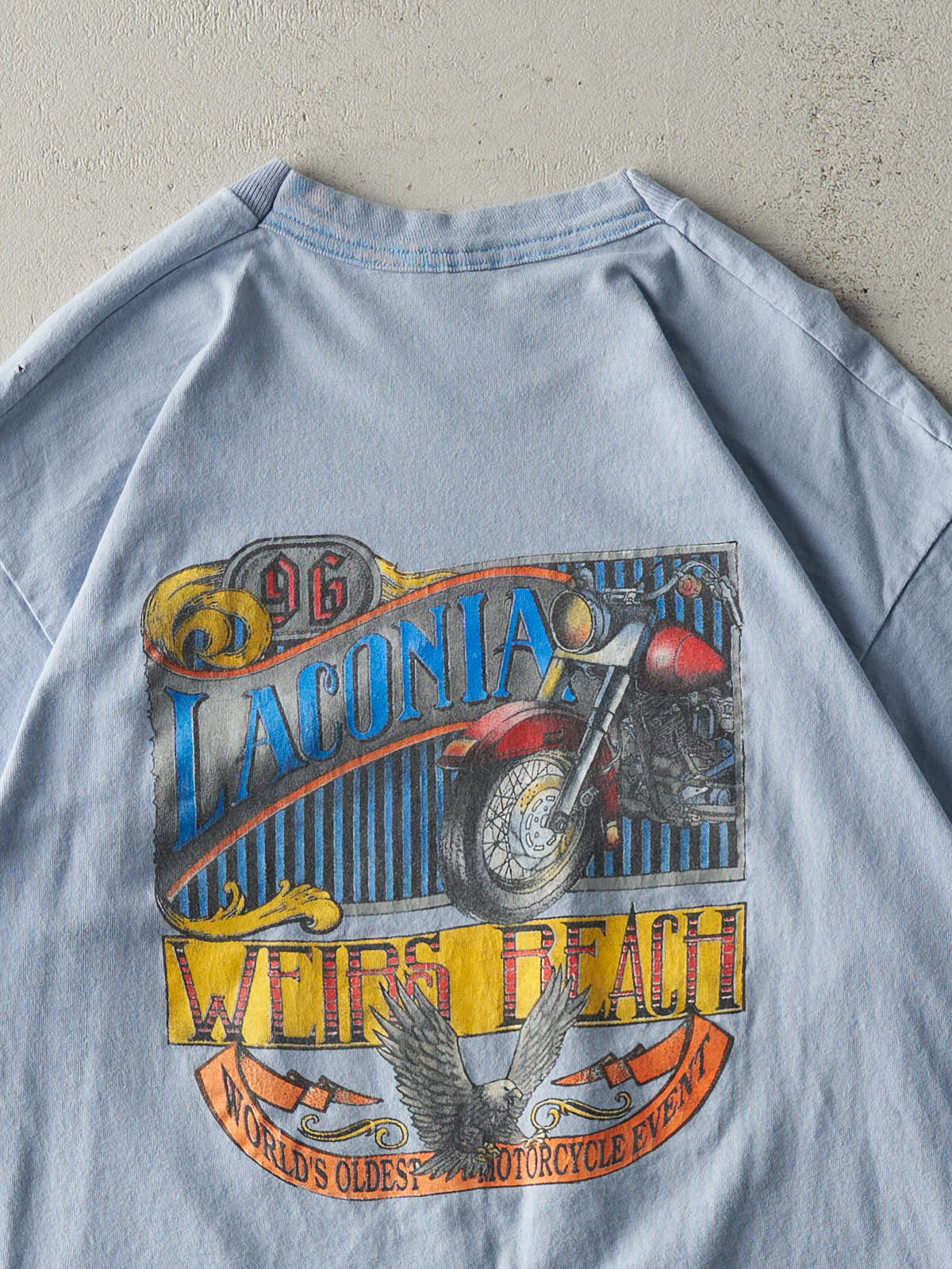 Vintage 96' Blue Weirs Beach Biker Single Stitch Tee (M/L)