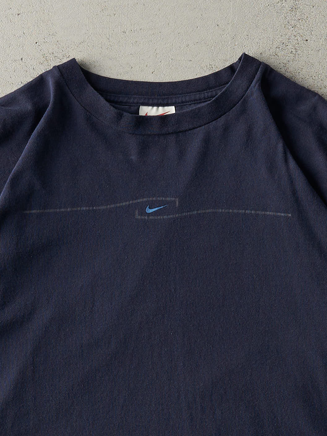 Vintage 90s Navy Blue Nike Swoosh Logo Tee (L)