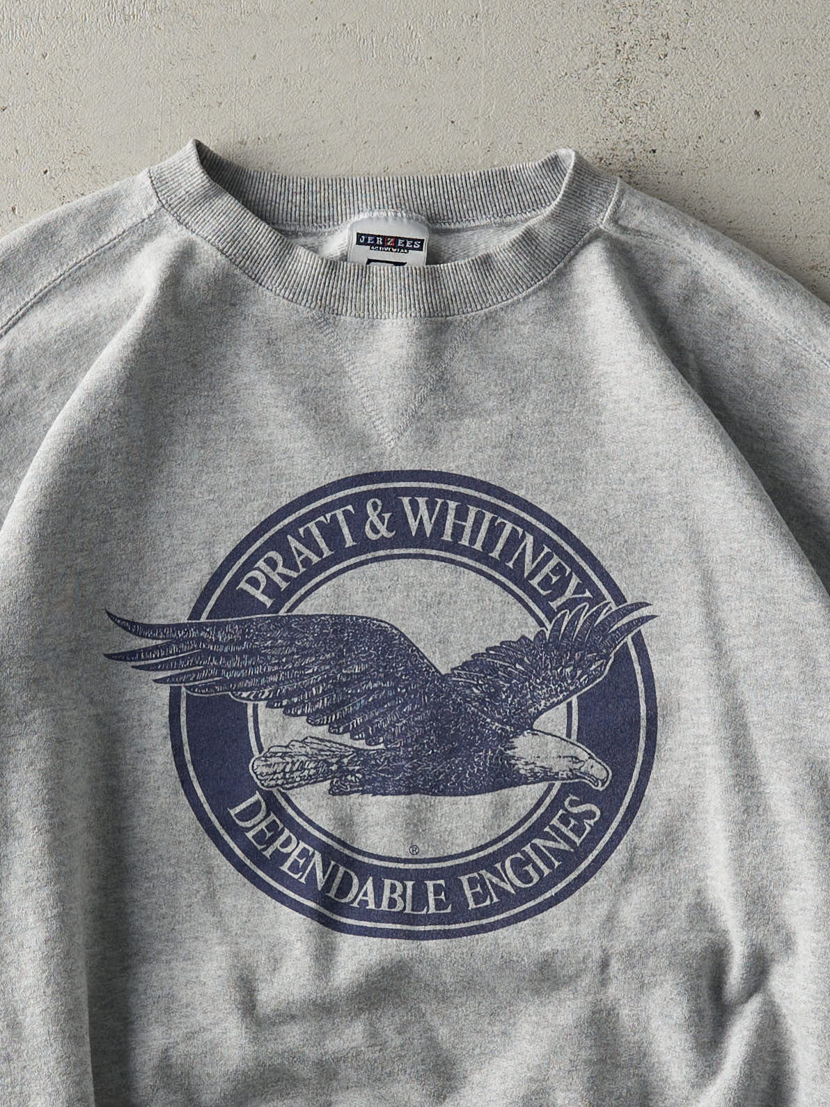 Vintage 90s Grey Pratt & Whitney Engines Boxy Crewneck (L)