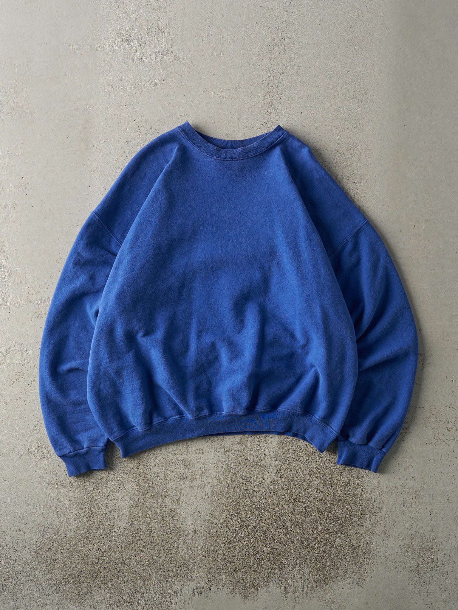 Vintage 90s Blue Blank Boxy Crewneck (L)