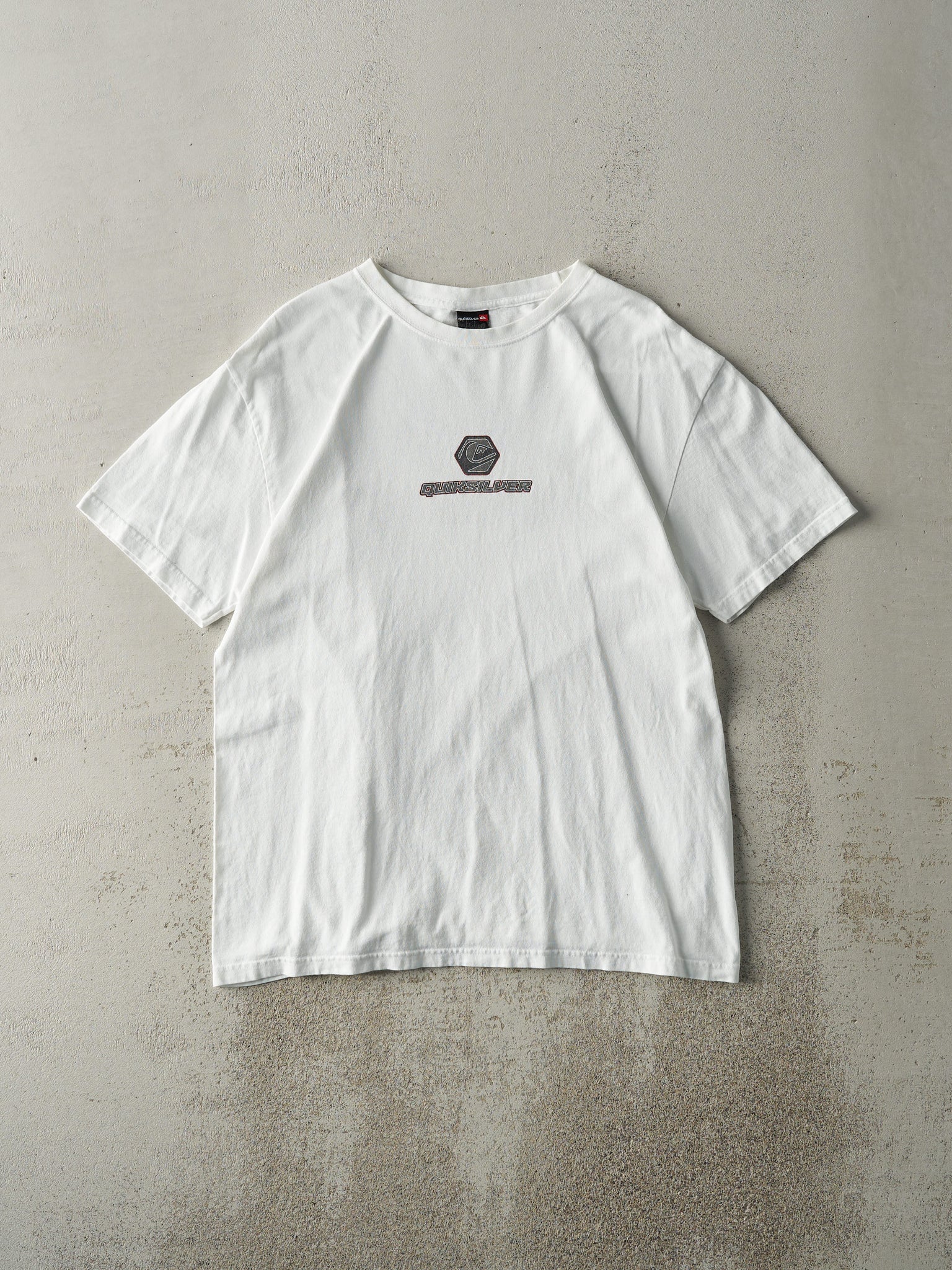 Vintage Y2K White Quiksilver Logo Tee (M)