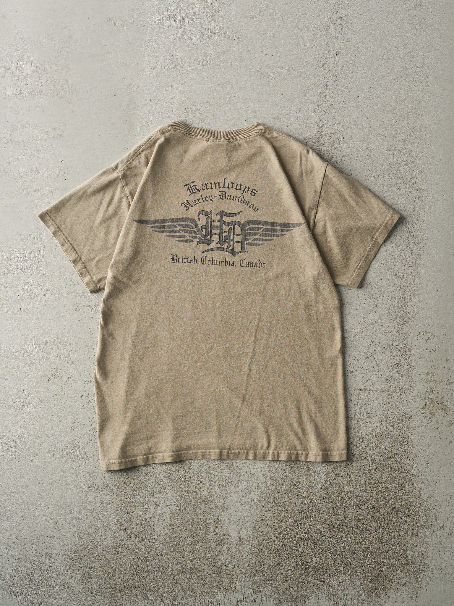 Vintage 06' Beige British Columbia Harley Davidson Tee (S)