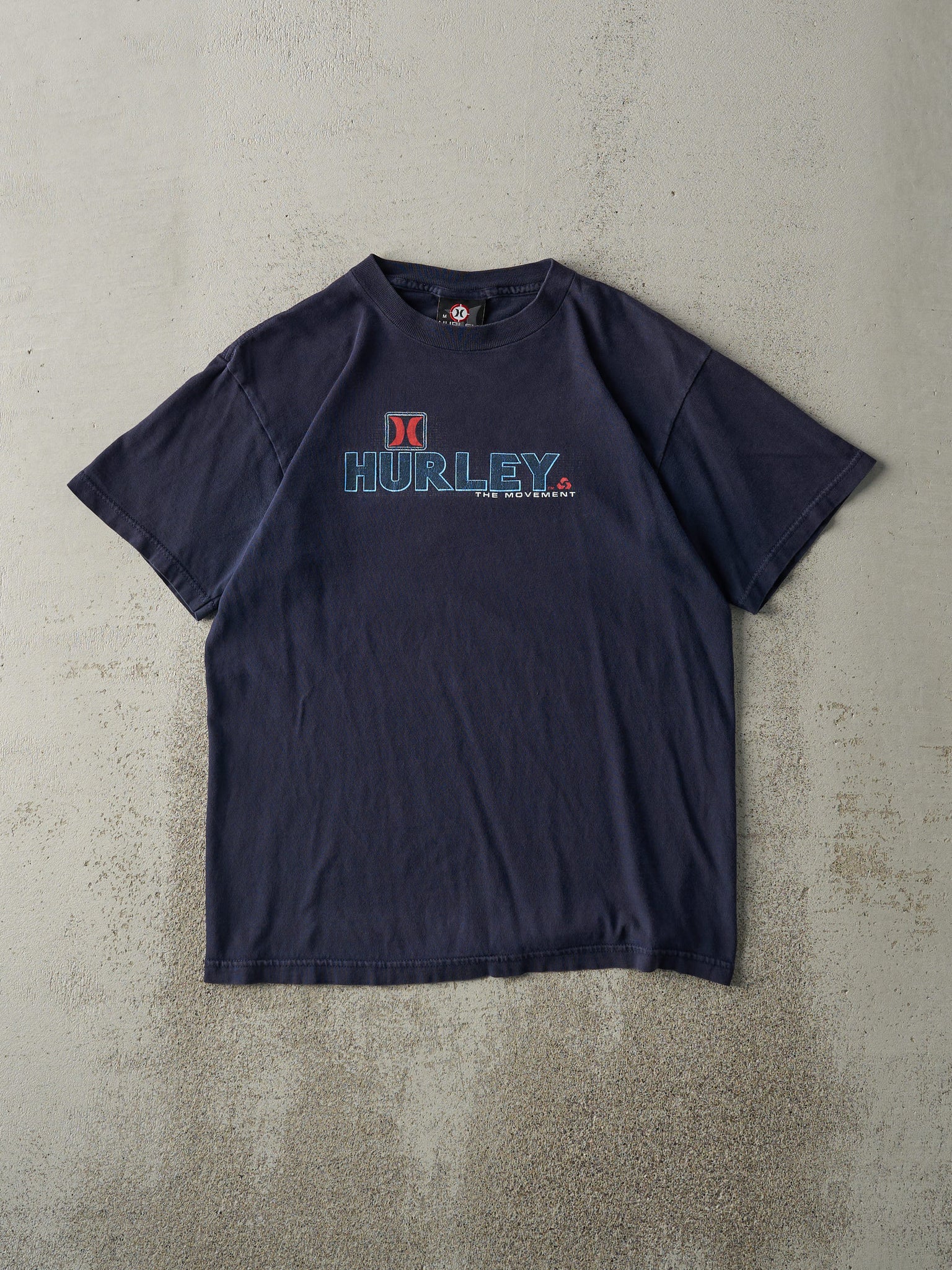 Vintage Y2K Navy Blue Hurley Logo Tee (S)