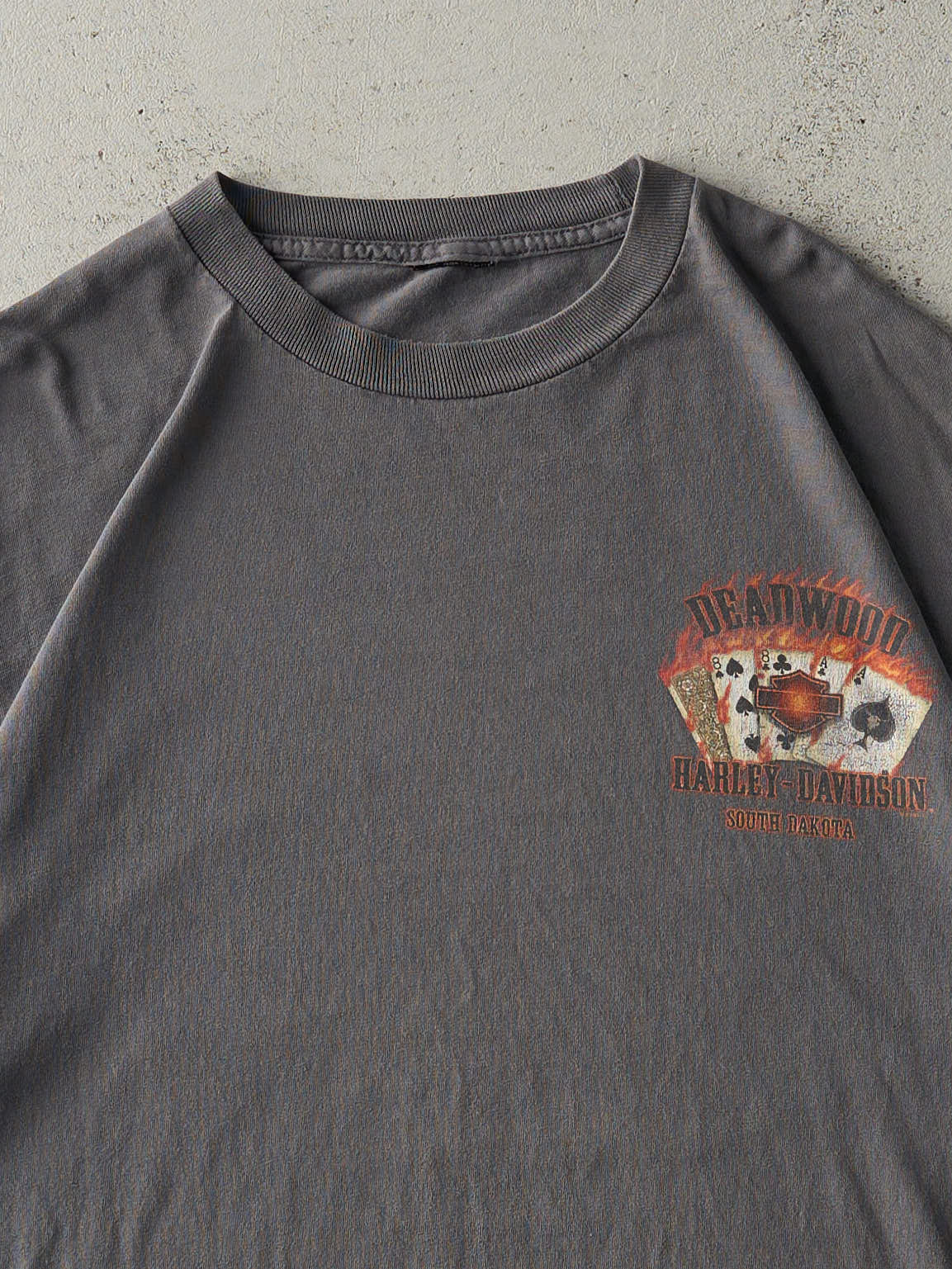 Vintage 08' Charcoal Grey South Dakota Harley Davidson Tee (L)