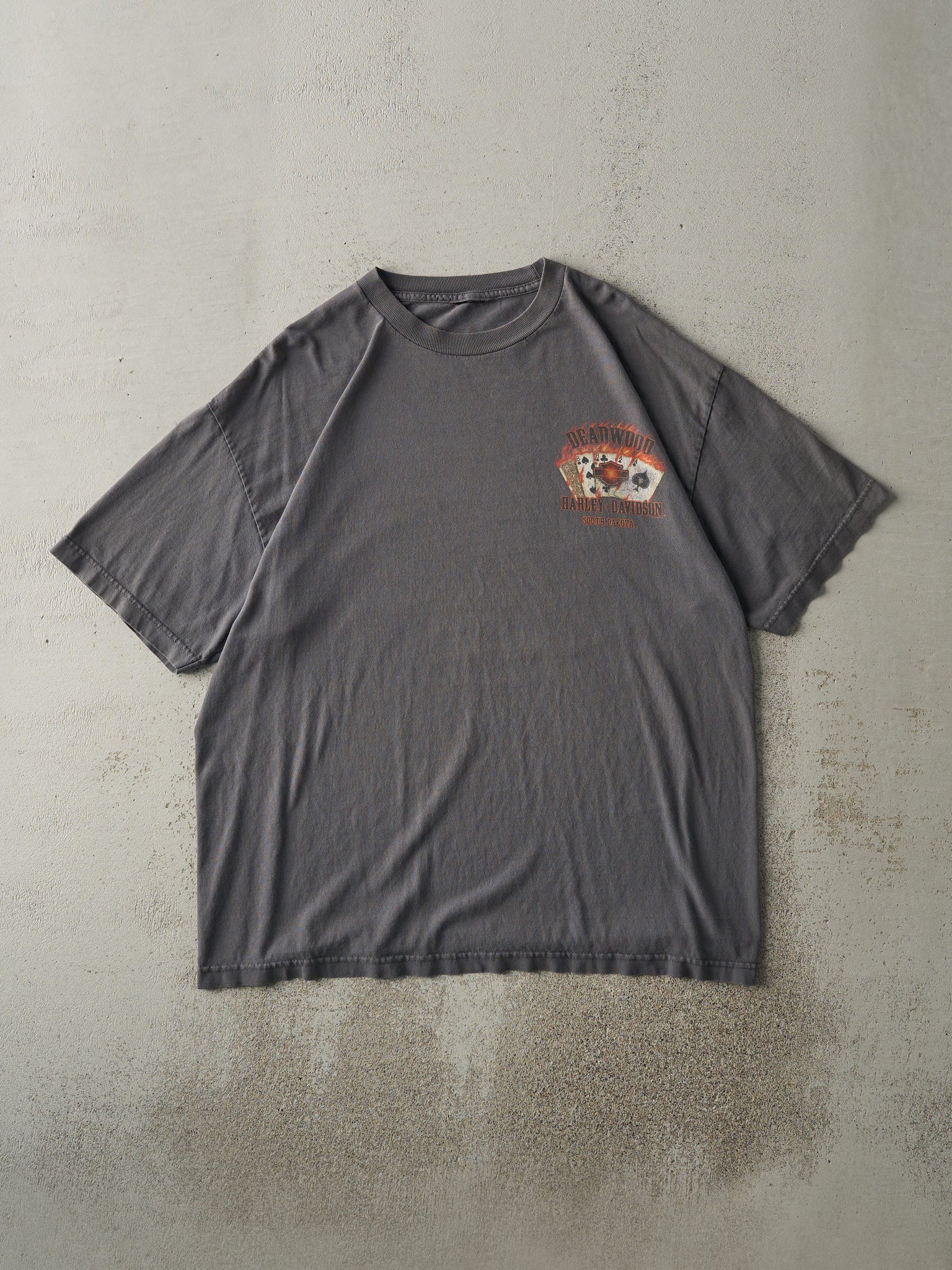 Vintage 08' Charcoal Grey South Dakota Harley Davidson Tee (L)