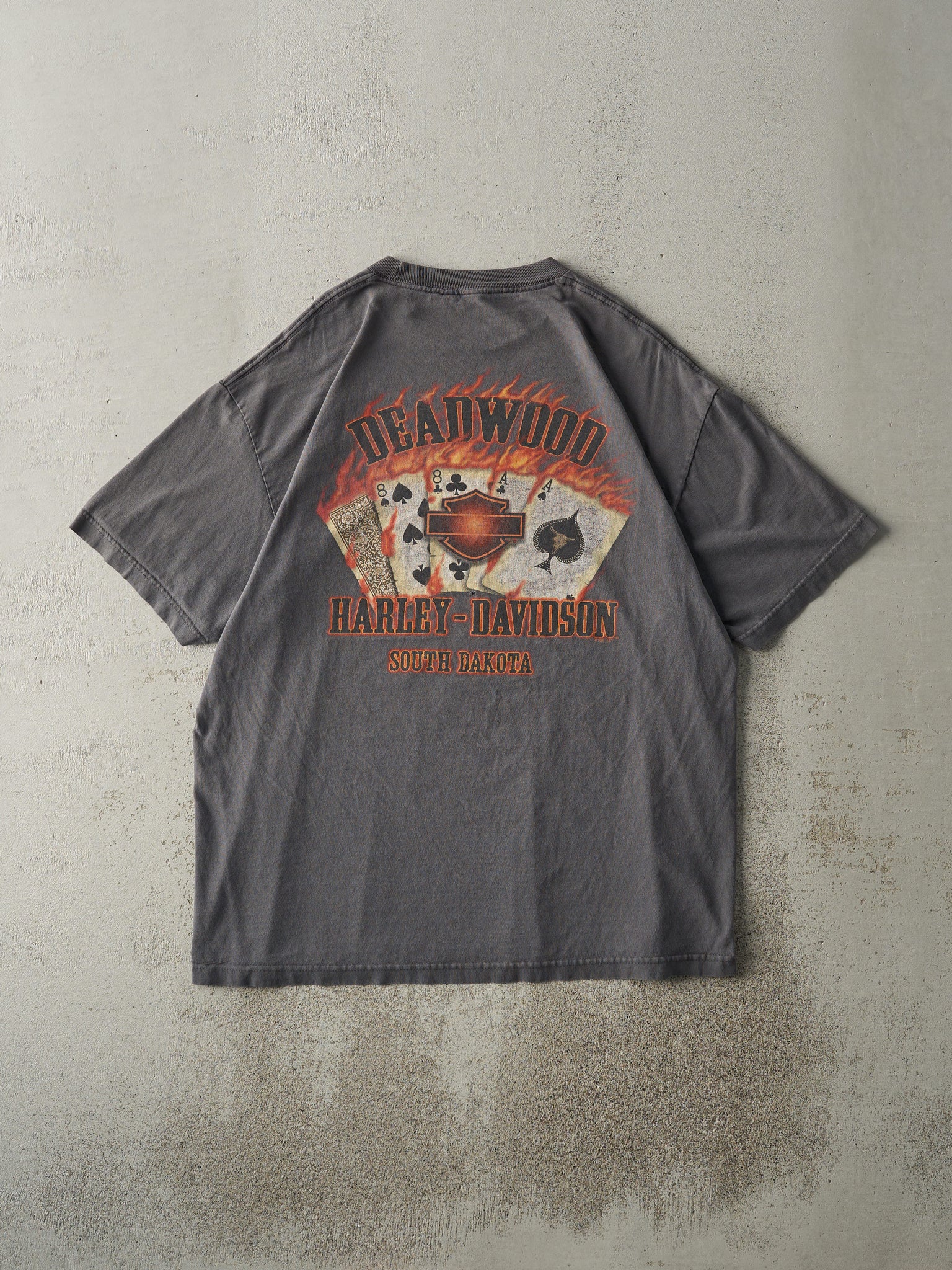 Vintage 08' Charcoal Grey South Dakota Harley Davidson Tee (L)