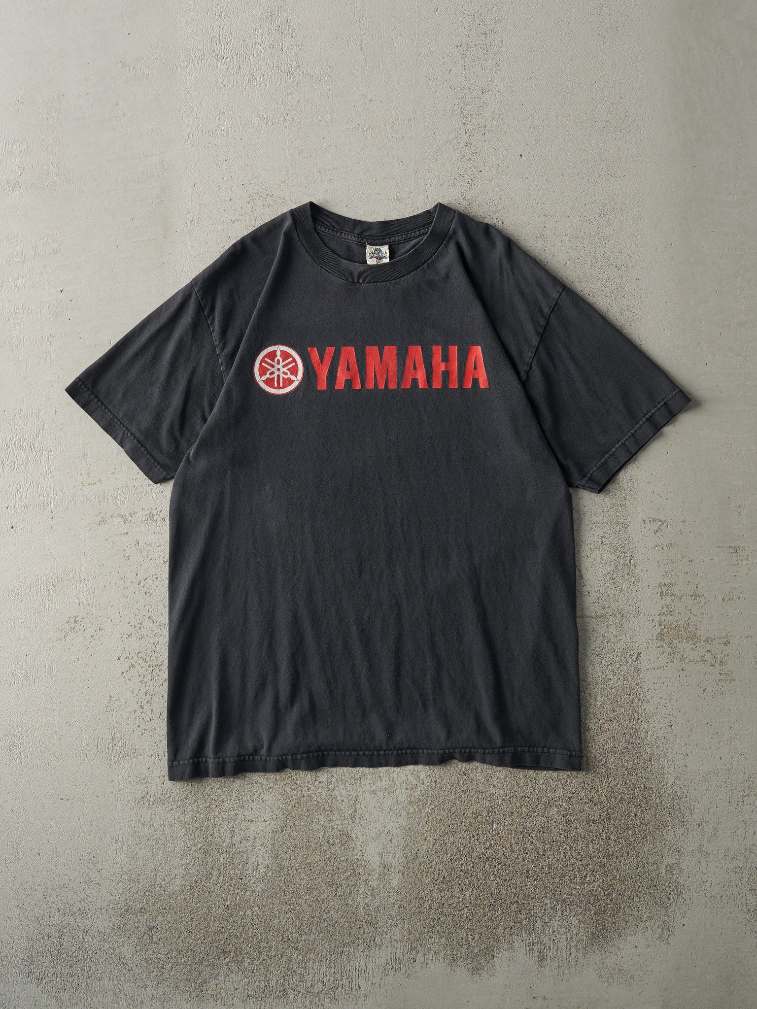 Vintage Y2K Faded Black Yamaha Logo Tee (M)