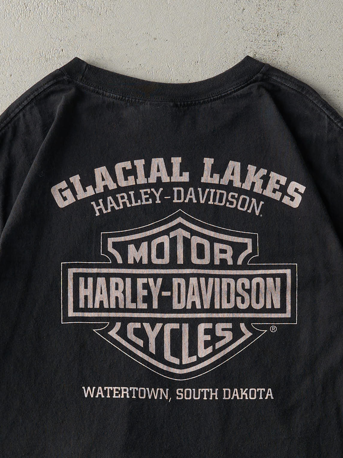 Vintage 14' Black Watertown South Dakota Harley Davidson Tee (L/XL)