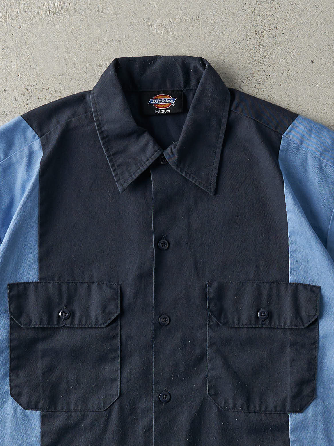 Vintage Y2K Navy Blue Two-Tone Dickies Button Up Shirt (M/L)