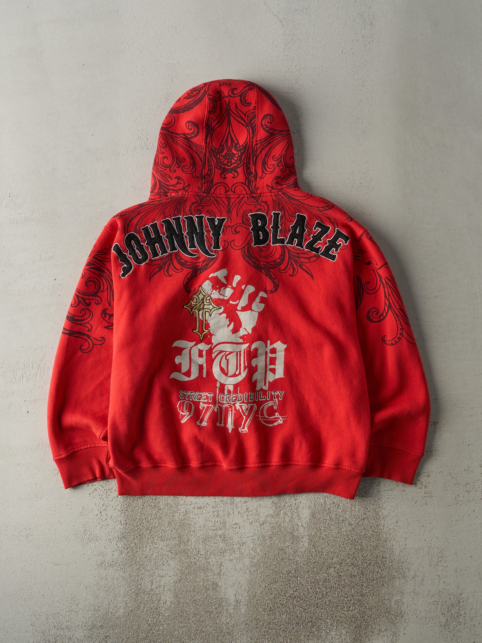 Vintage Y2K Red Johnny Blaze Zip Up Hoodie (XL)