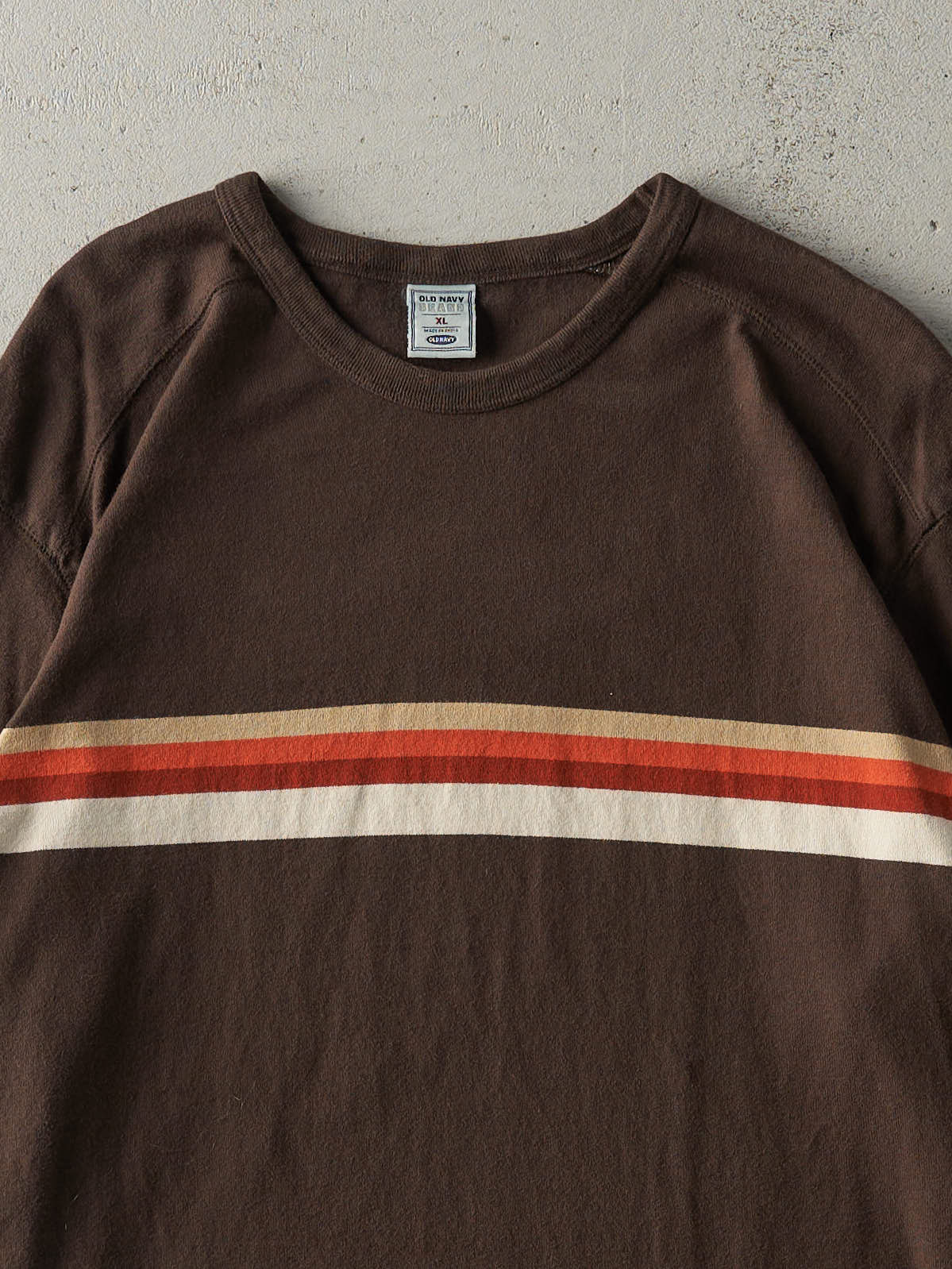 Vintage Y2K Brown Striped Long Sleeve (L)