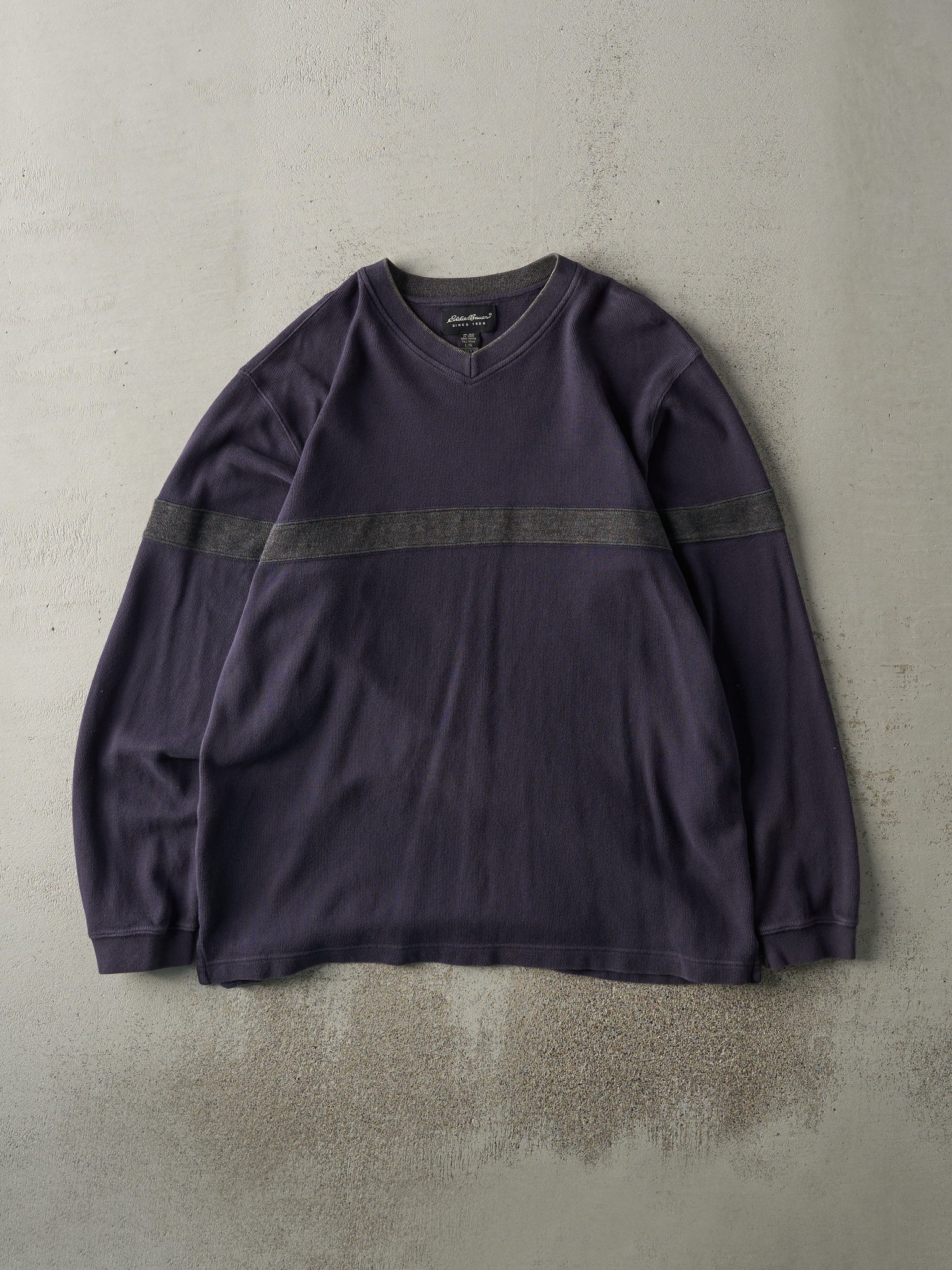 Vintage Y2K Navy & Green Thermal Long Sleeve (L)