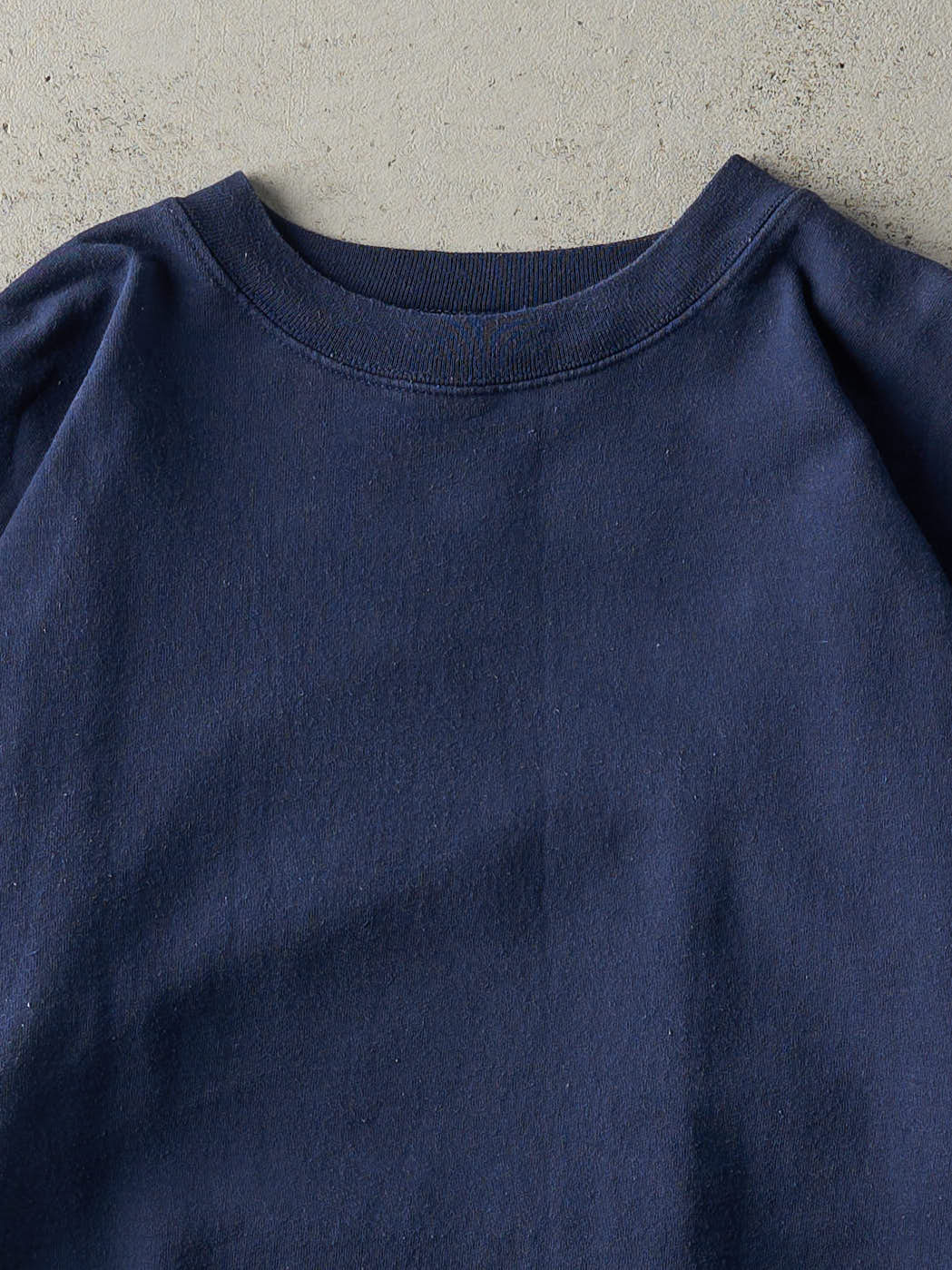 Vintage Y2K Navy Blue Blank Boxy Crewneck (L)