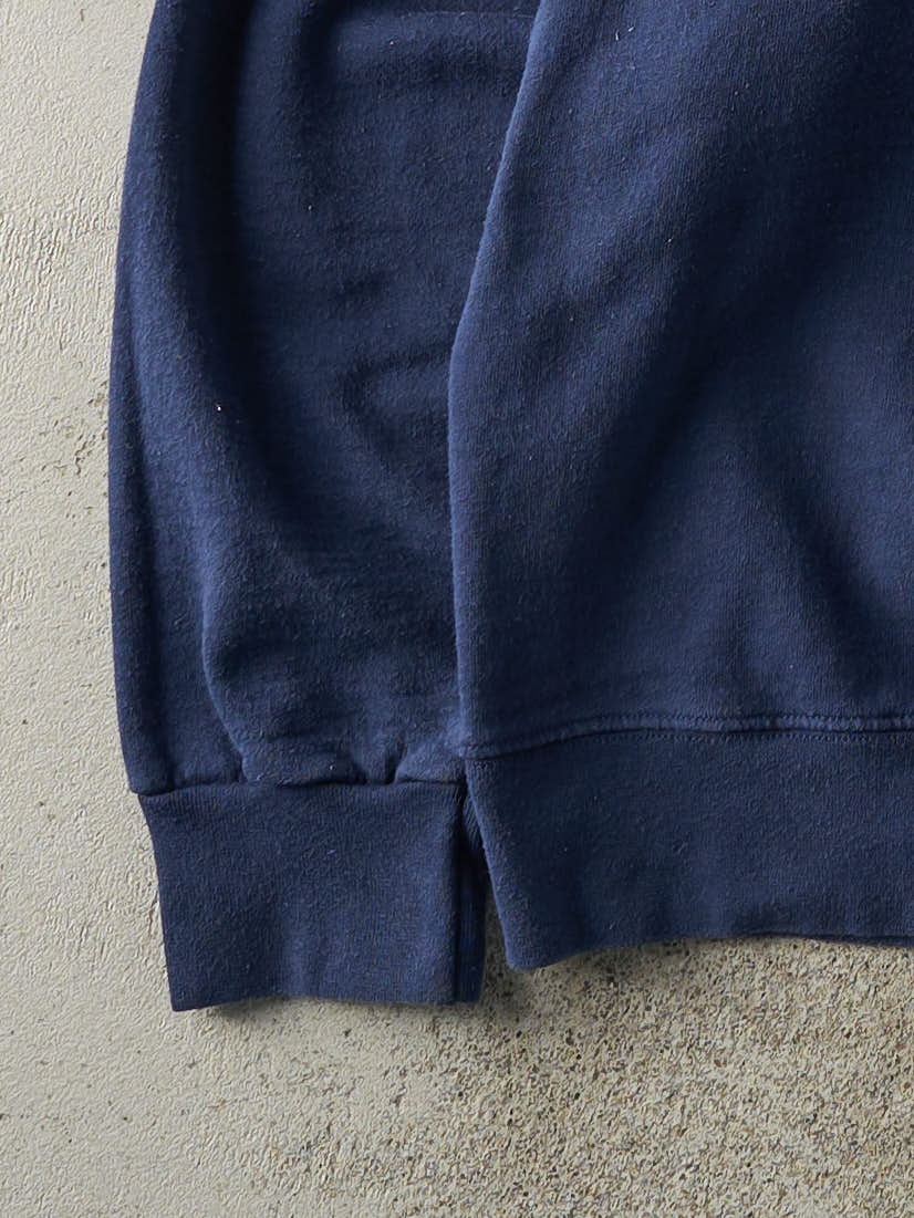 Vintage Y2K Navy Blue Blank Boxy Crewneck (L)