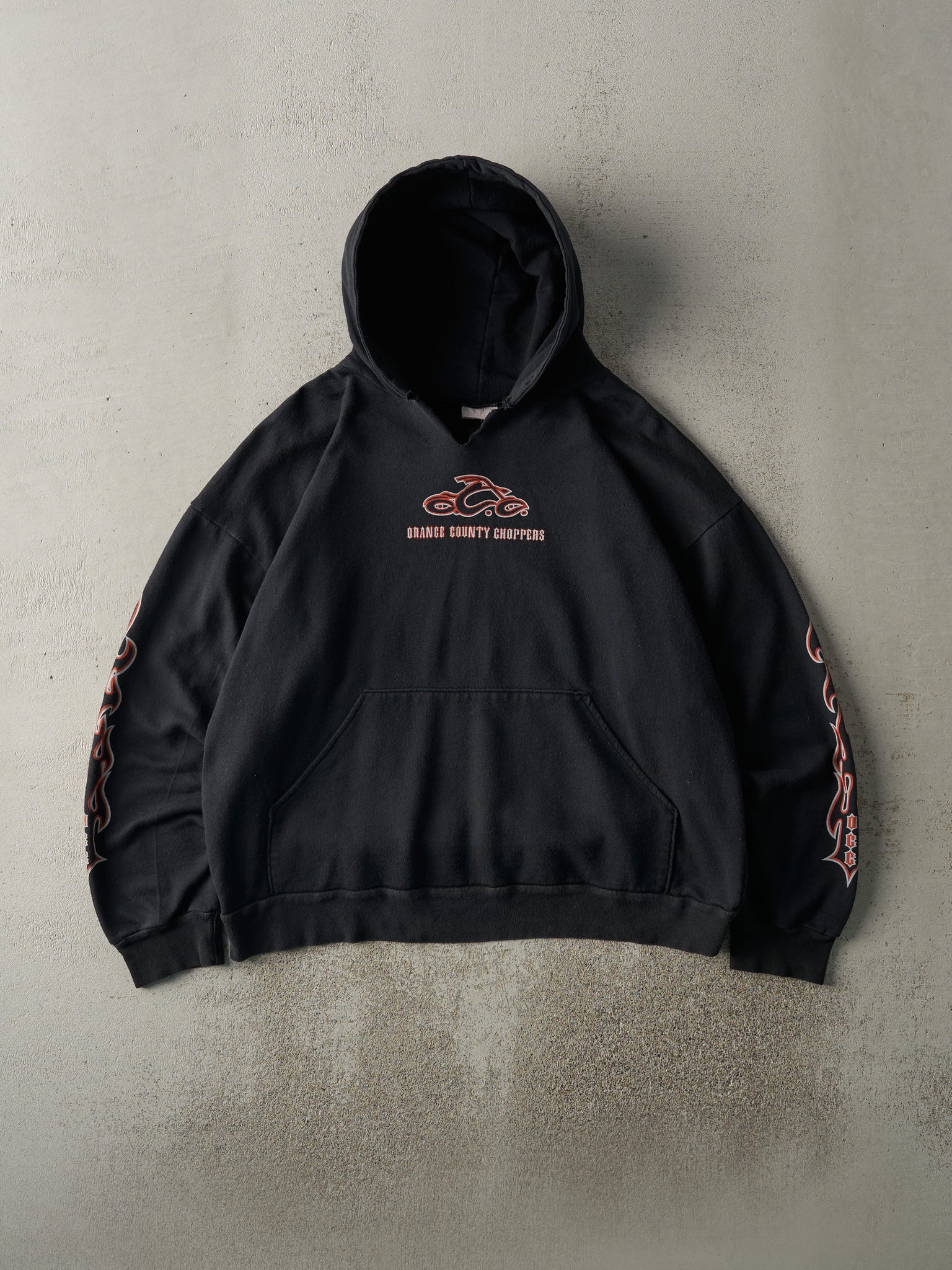 Vintage Y2K Black Orange County Choppers Hoodie (L)