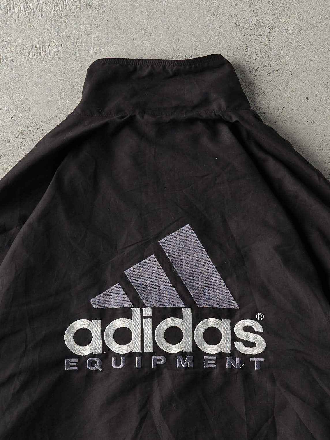 Vintage Y2K Black & Grey Embroidered Adidas Equipment Track Jacket (XL)