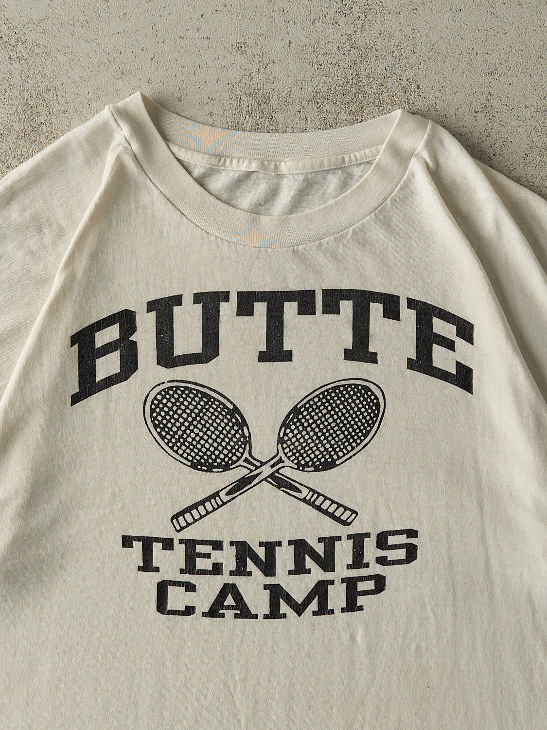 Vintage 80s White Butte Tennis Camp Tee (XL)