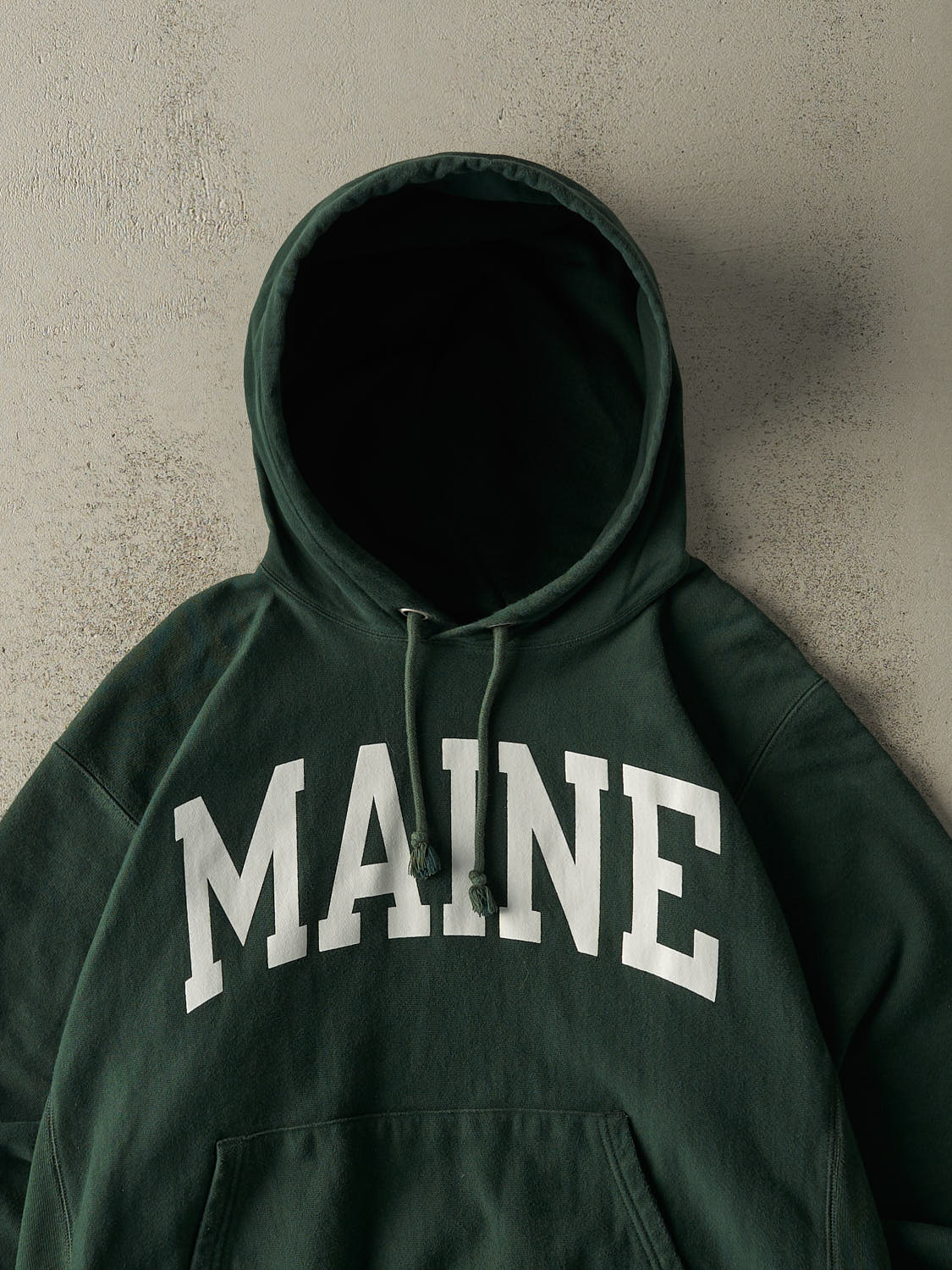 Vintage Y2K Green Maine Champion Reverse Weave Hoodie (L/XL)