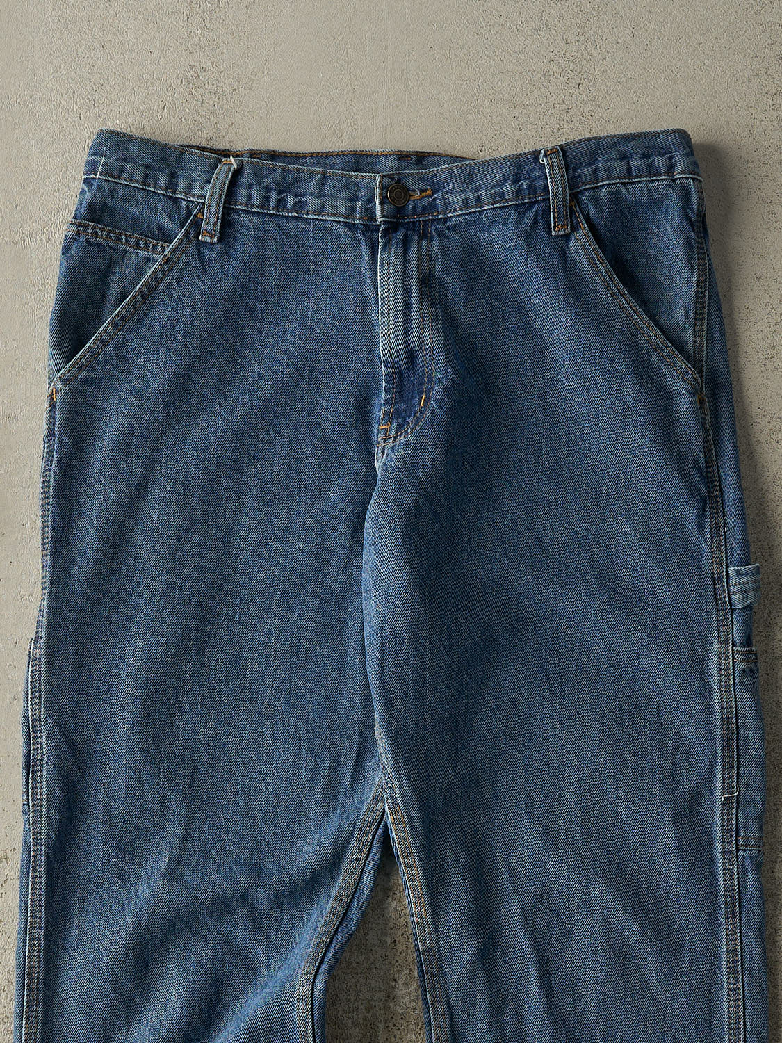 Vintage 90s Mid Wash Full Blue Carpenter Jeans (35x34)