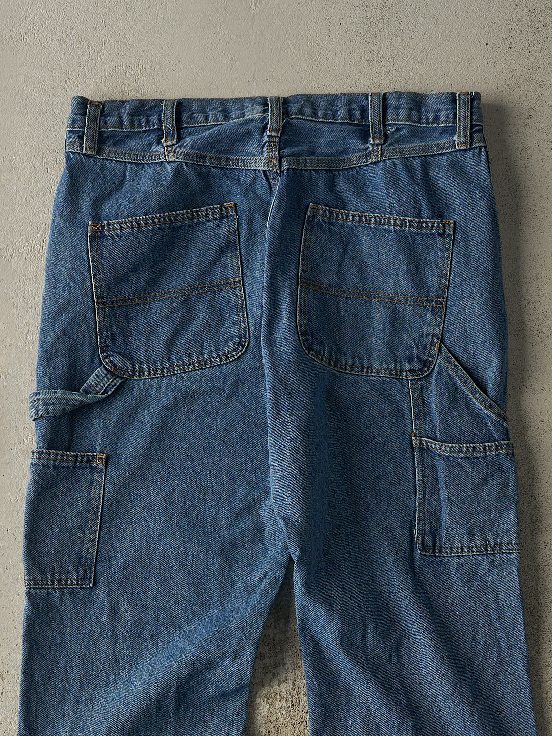 Vintage 90s Mid Wash Full Blue Carpenter Jeans (35x34)