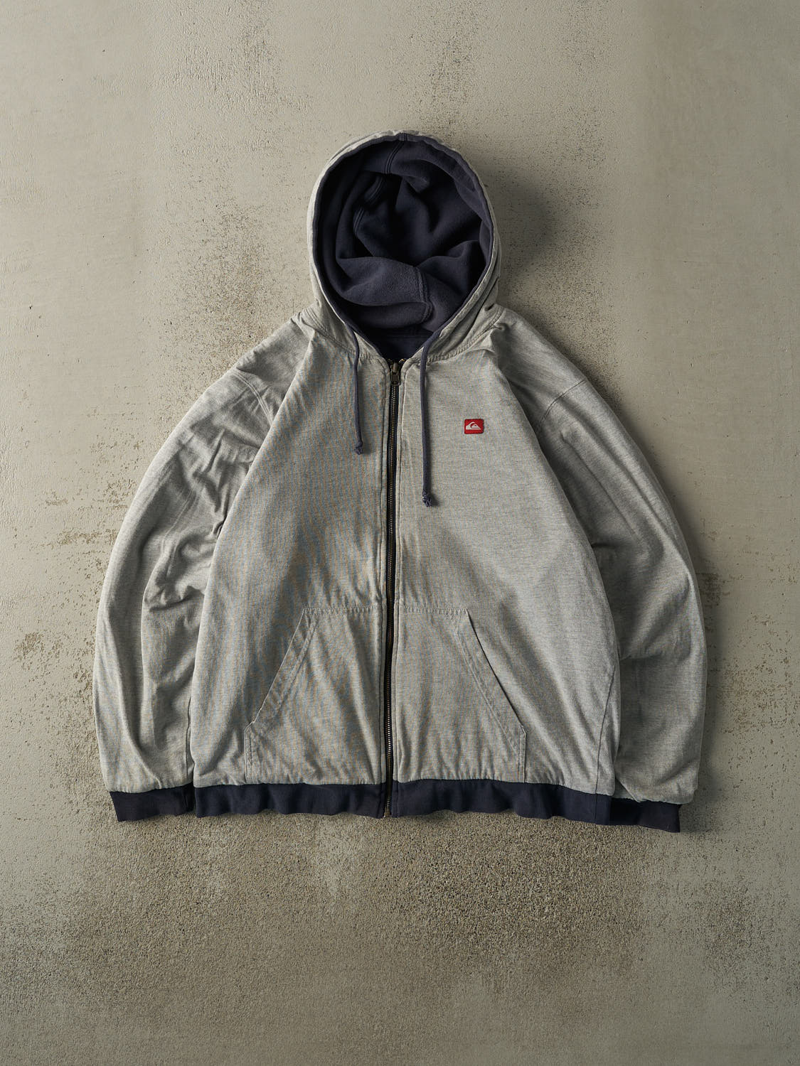 Vintage Y2K Navy Blue Quiksilver Reversible Zip Up Hoodie (M/L)