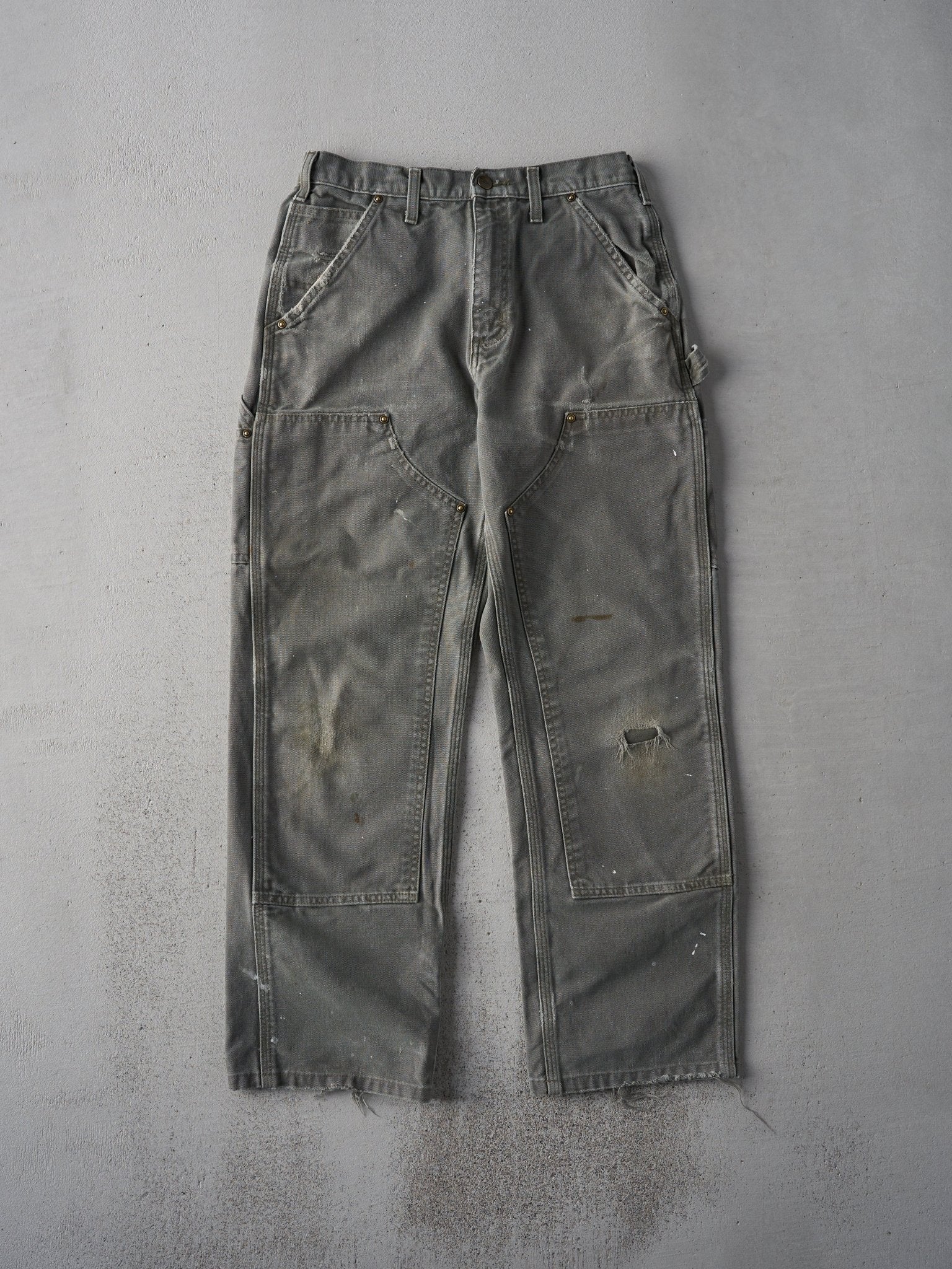 Vintage 90s Green Dungaree Carhartt Double Knee Carpenter Pants (29x28)