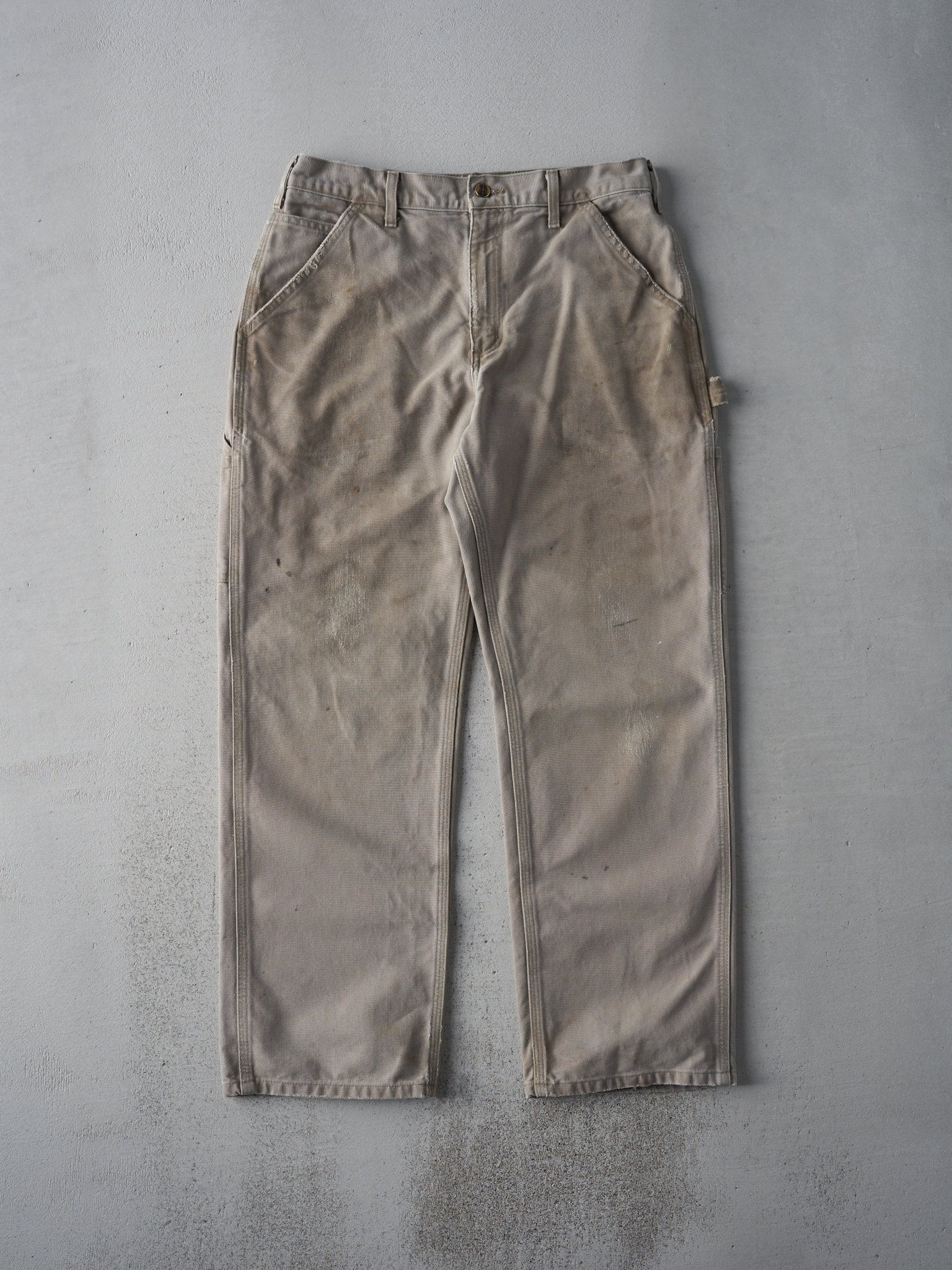 Vintage 90s Beige Dungaree Fit Carhartt Carpenter Pants (30x29)