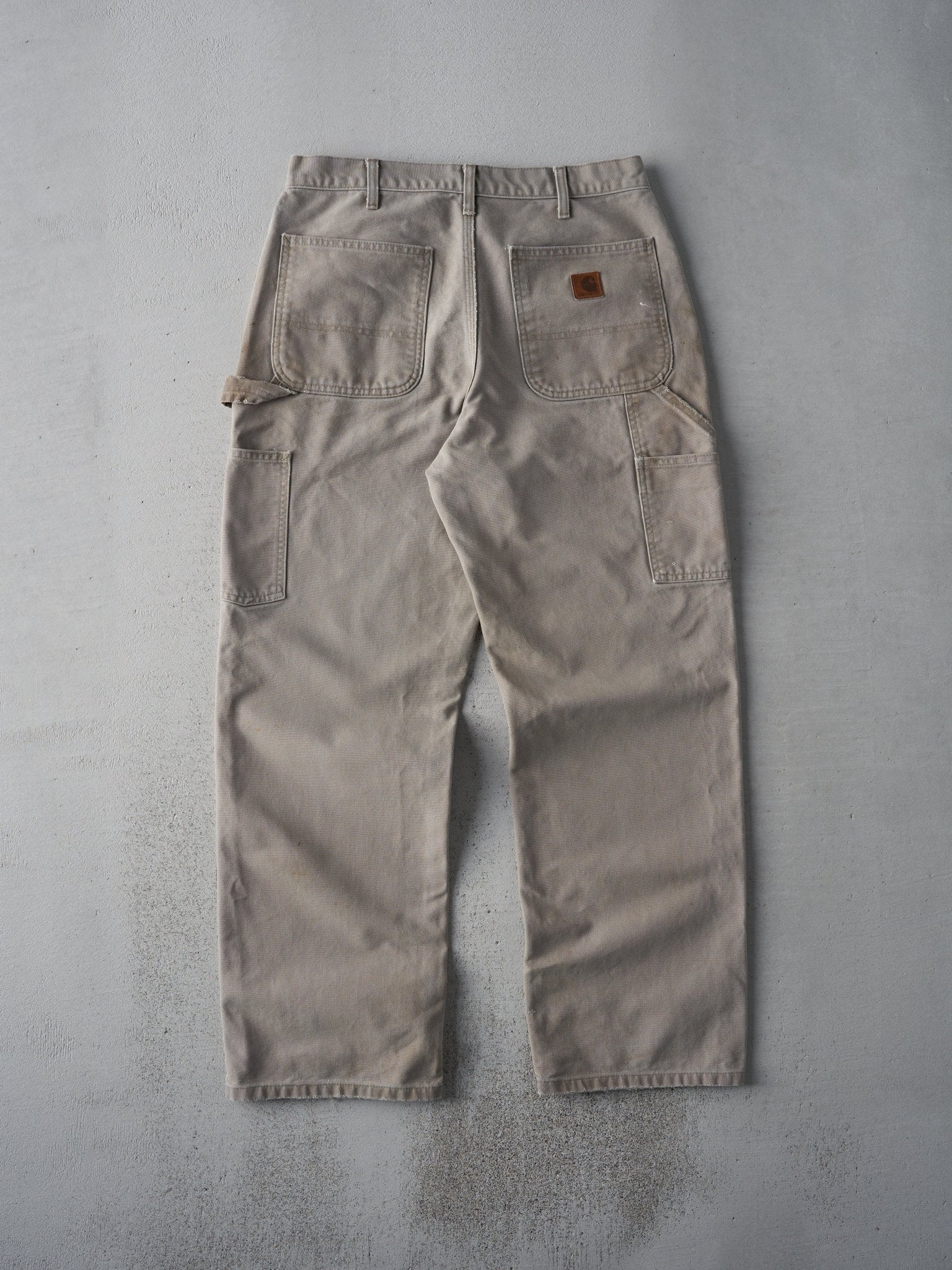 Vintage 90s Beige Dungaree Fit Carhartt Carpenter Pants (30x29)