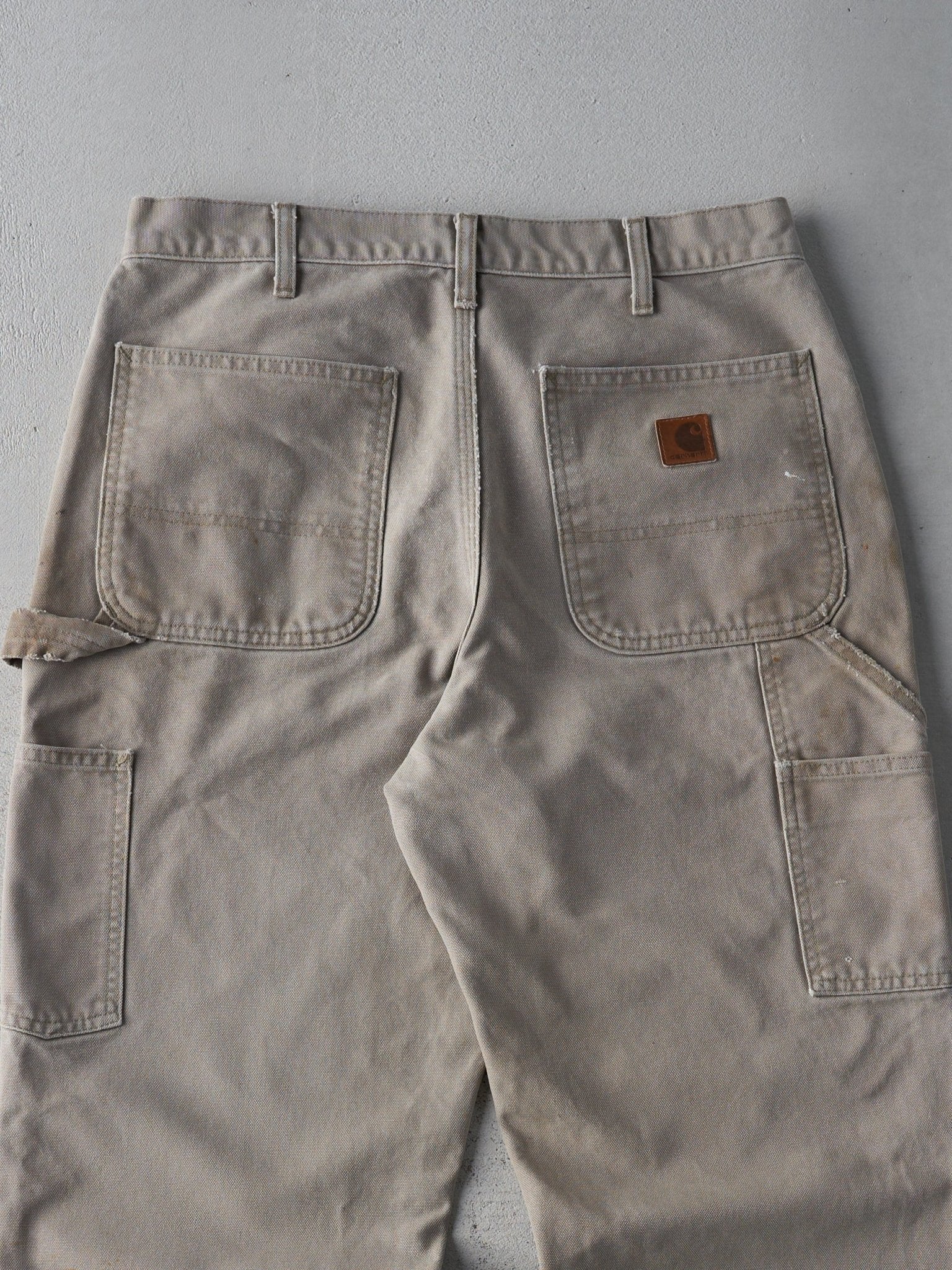 Vintage 90s Beige Dungaree Fit Carhartt Carpenter Pants (30x29)
